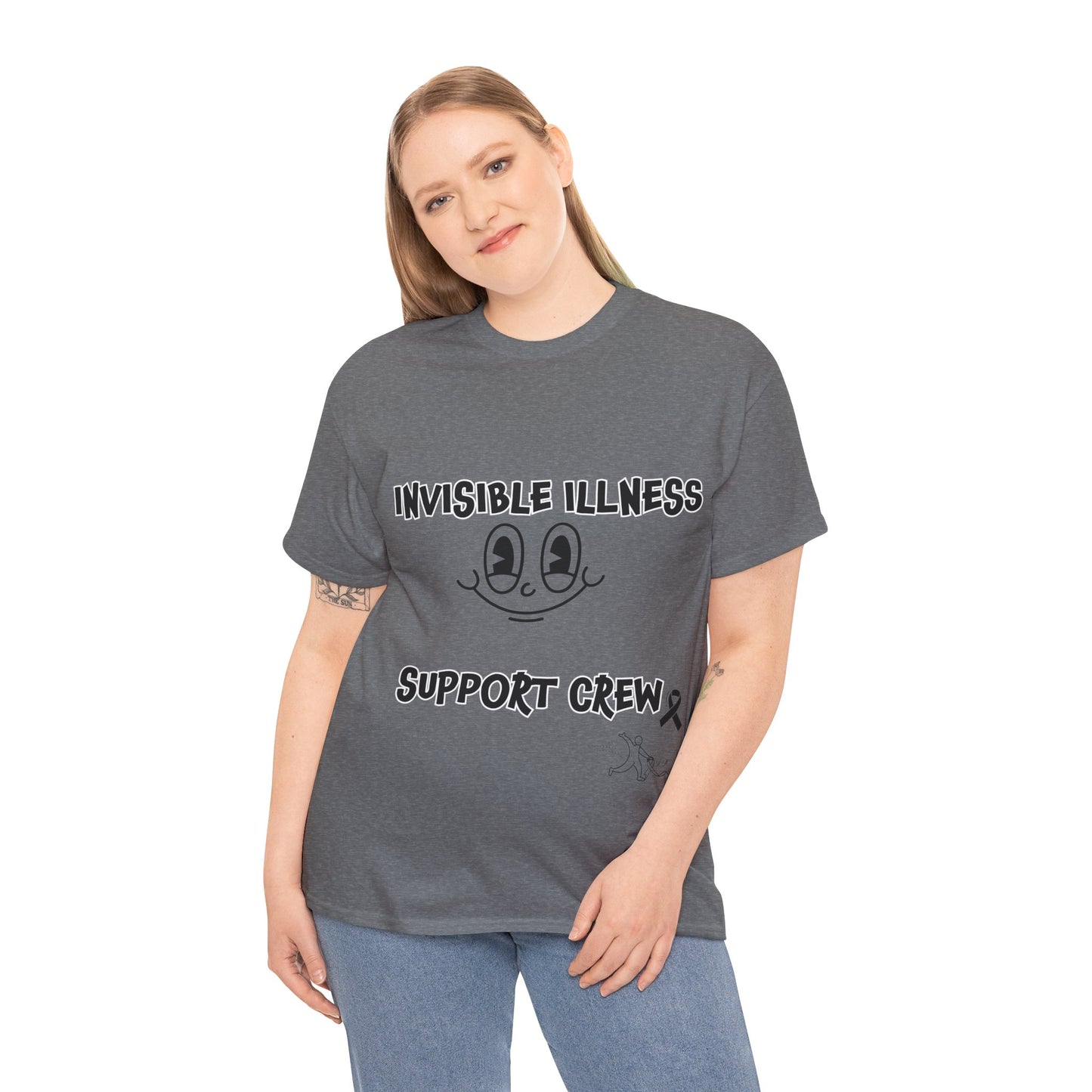 Invisible Illness Support Crew Unisex Heavy Cotton Tee