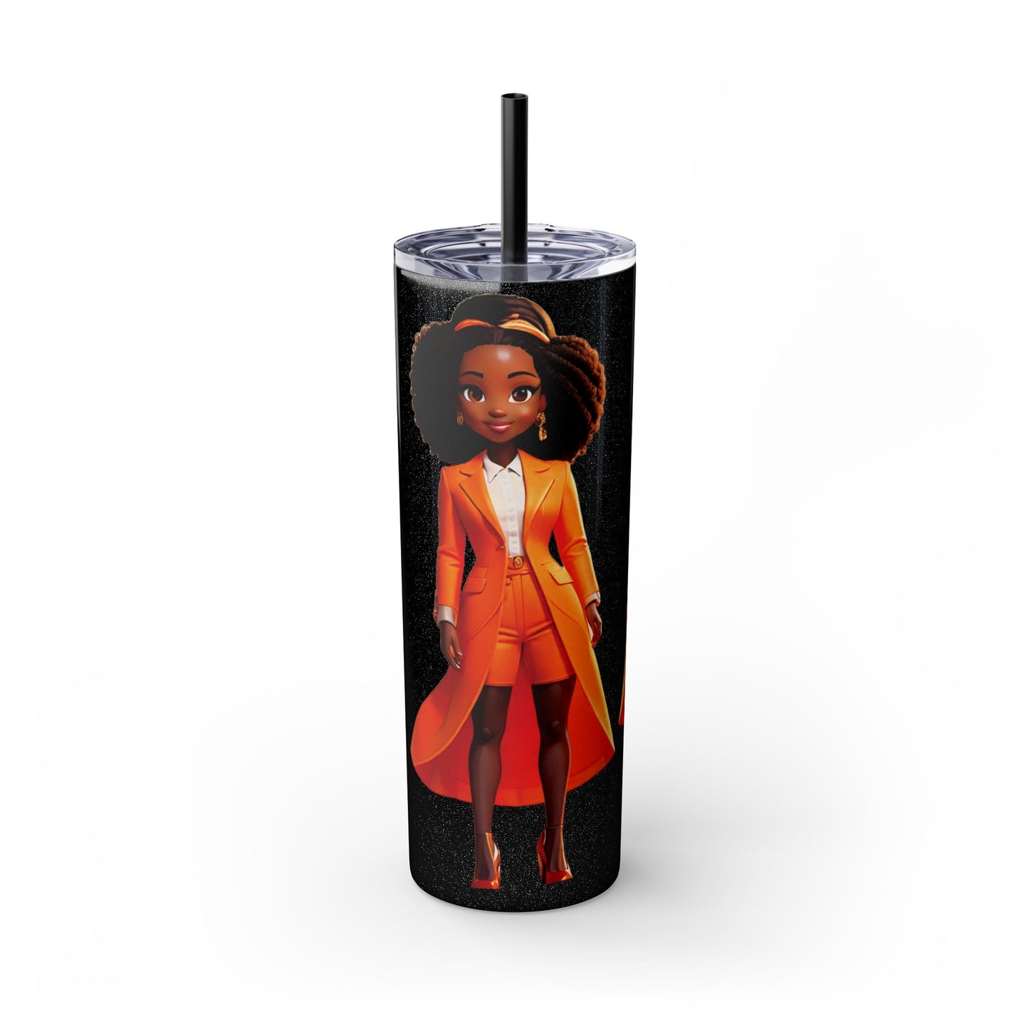 I SUPPORT ORANGE - Skinny Tumbler with Straw, 20oz