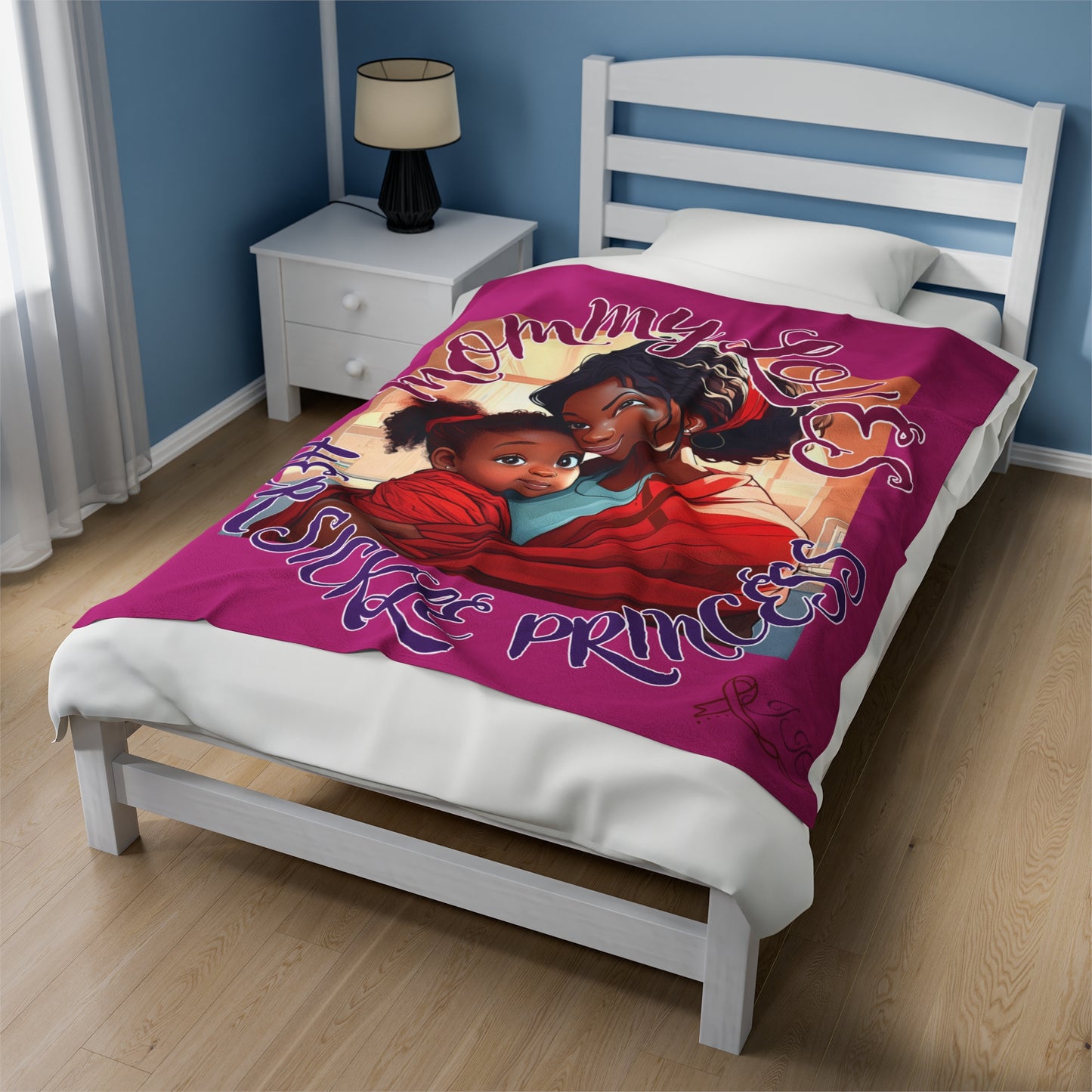 Mommy Loves Velveteen Plush Blanket