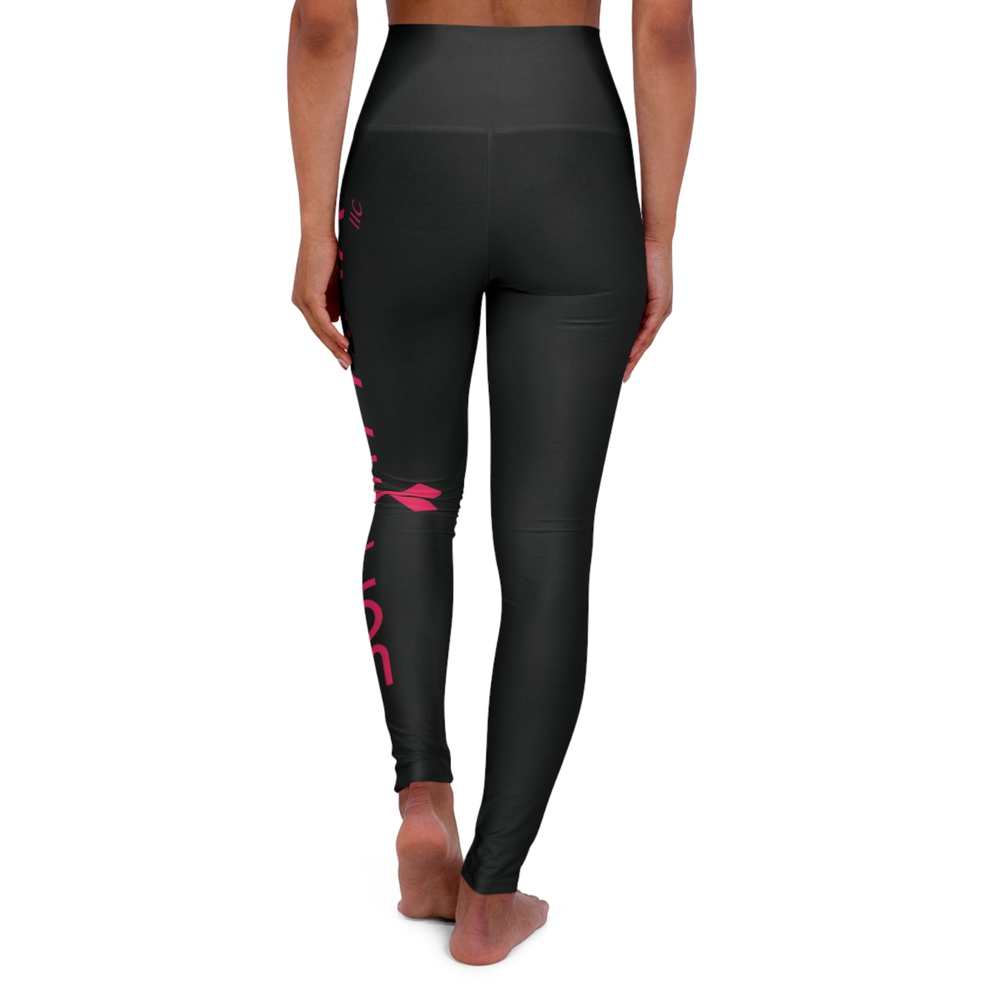 SUPPORT PINK 2 - High Waisted Yoga Leggings (AOP)
