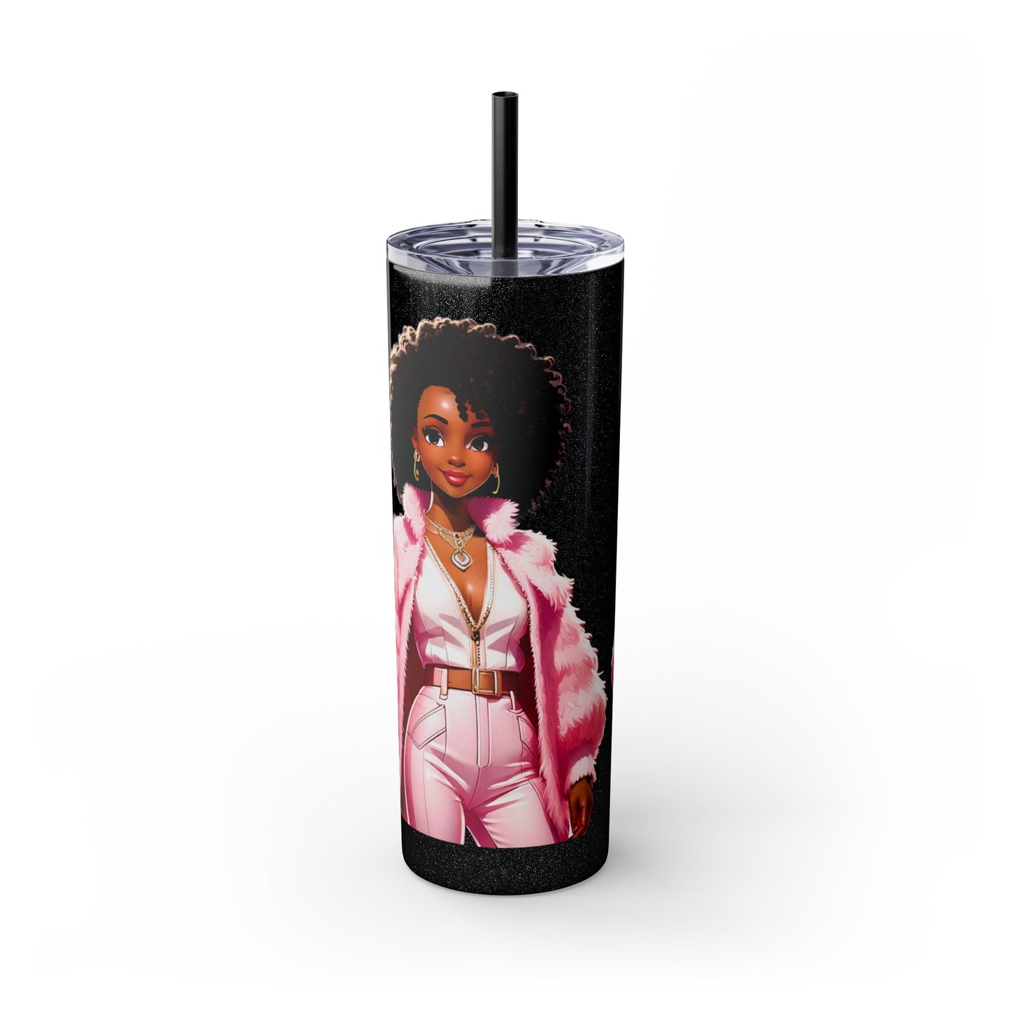 SUPPORT PINK - Skinny Tumbler with Straw, 20oz