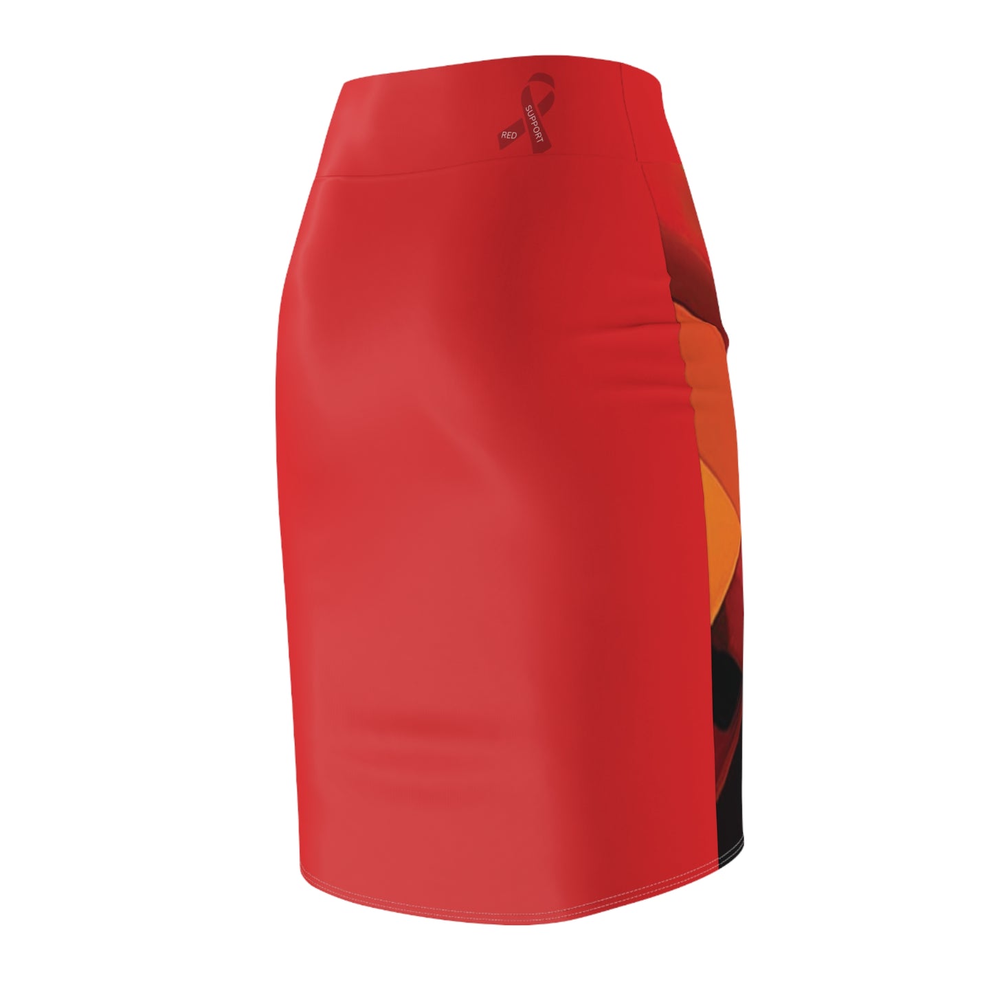 I SUPPORT RED - Women's Pencil Skirt (AOP)