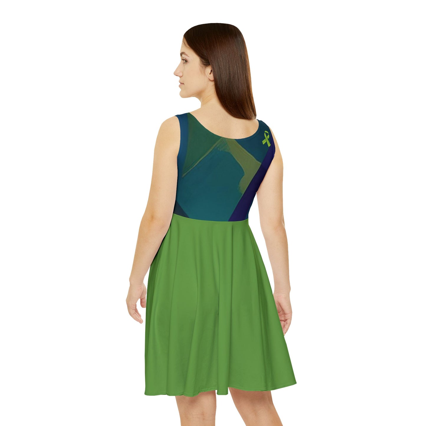 I SUPPORT GREEN - Women's Skater Dress (AOP)