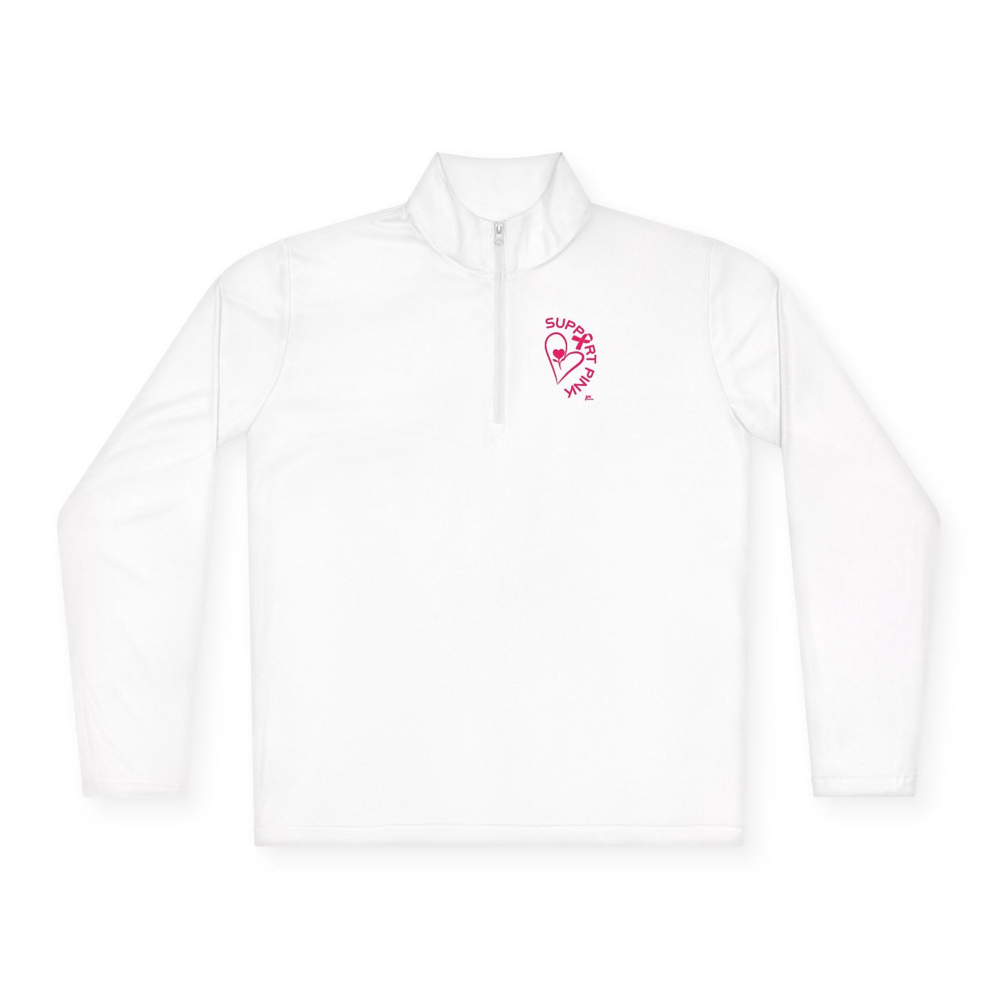 SUPPORT PINK 2 - Unisex Quarter-Zip Pullover