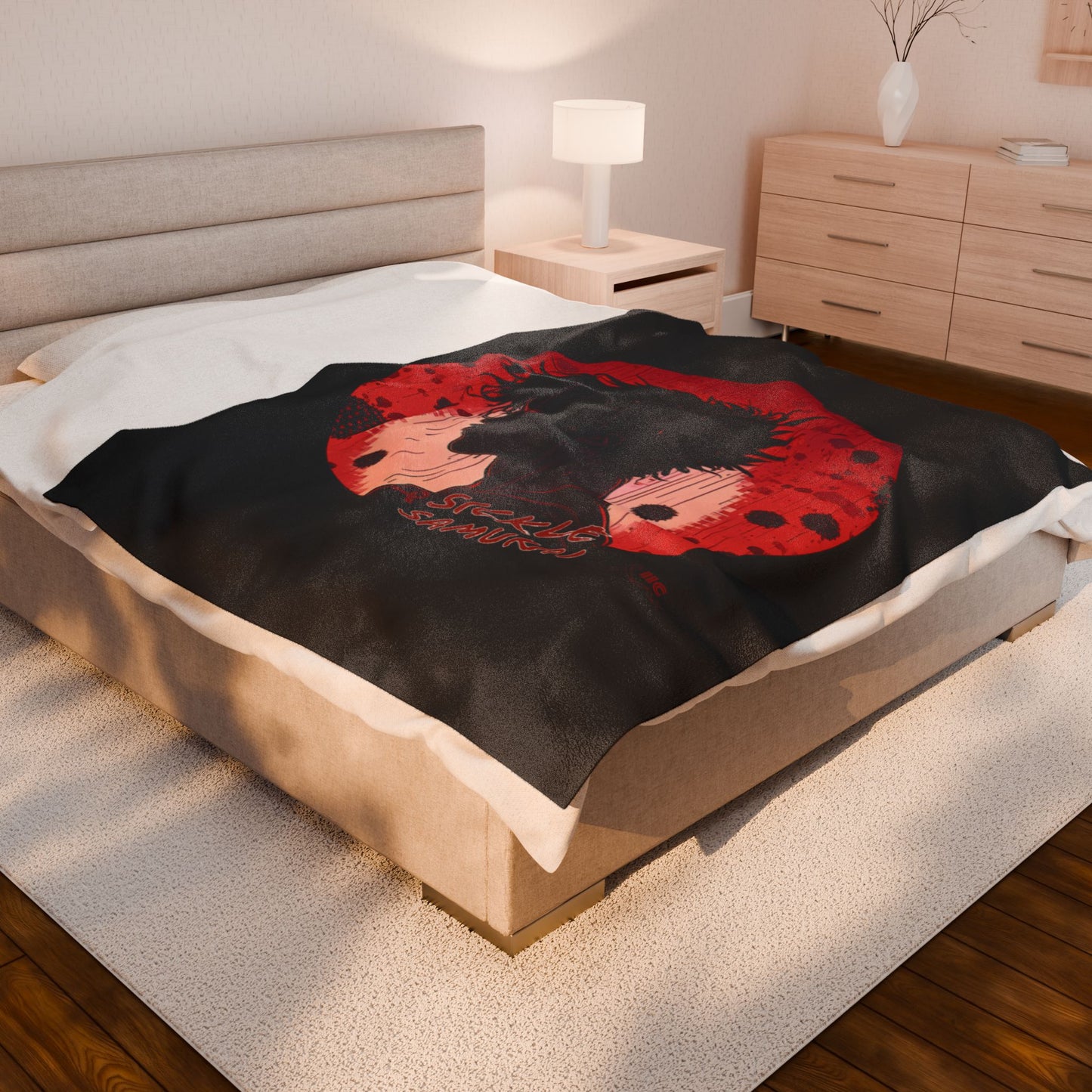 Sickle Samurai Velveteen Plush Blanket