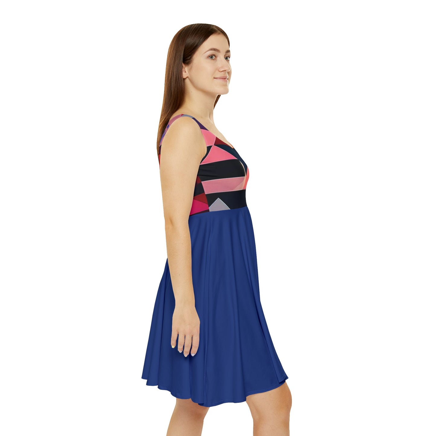 I SUPPORT BLUE - Women's Skater Dress (AOP)