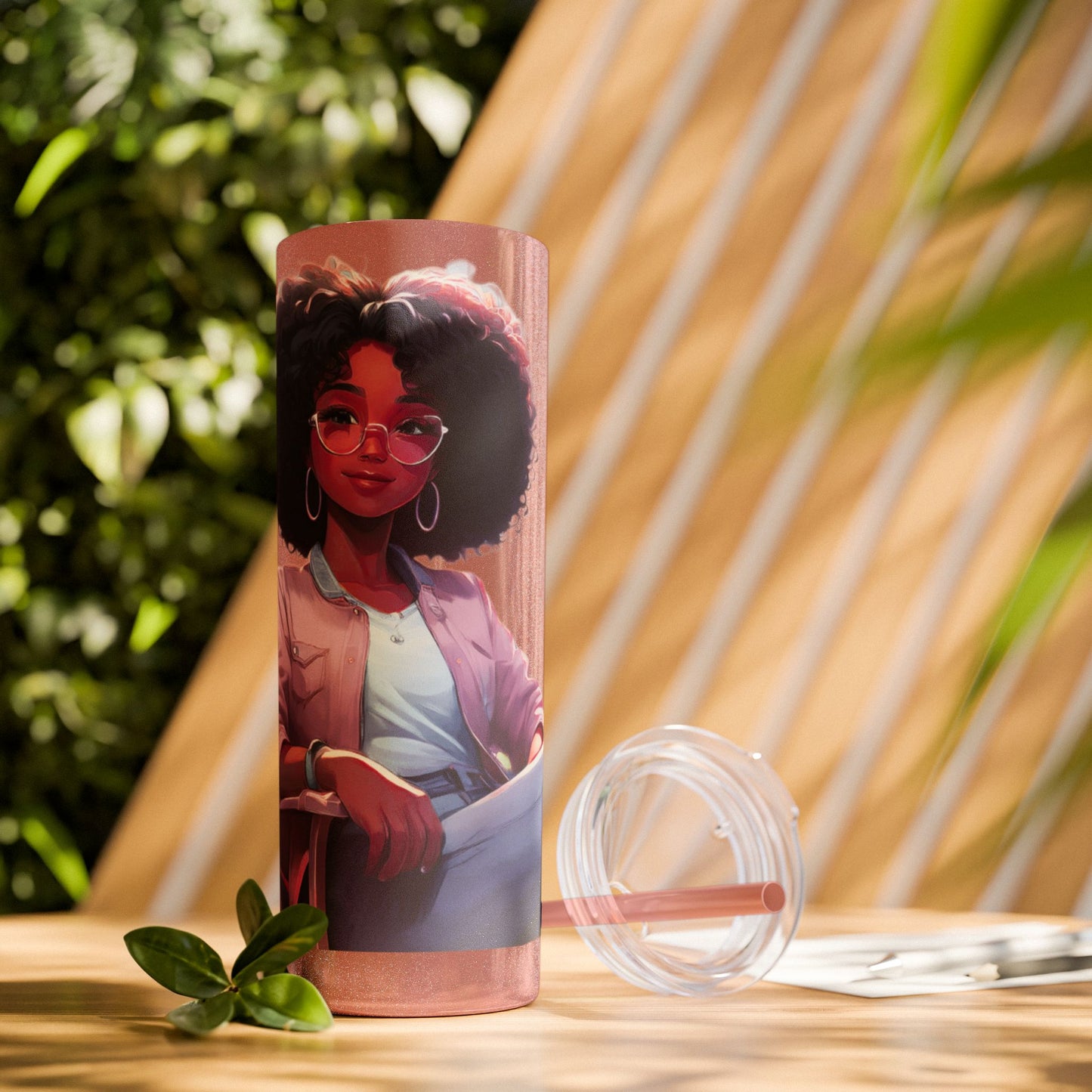 ***Exclusive Design*** I Support Pink 20oz Skinny Tumbler with Straw, Hot Cold Insulated Cup