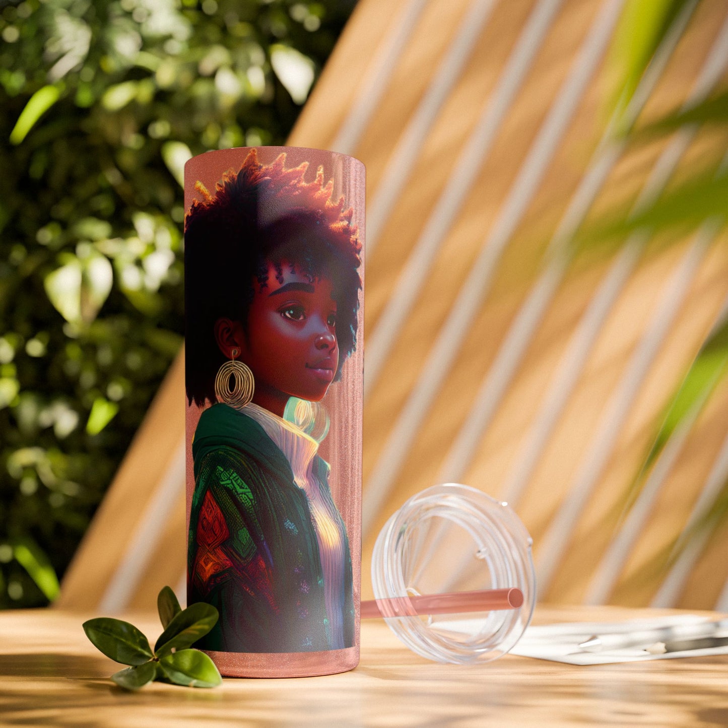 I SUPPORT GREEN - Skinny Tumbler with Straw, 20oz