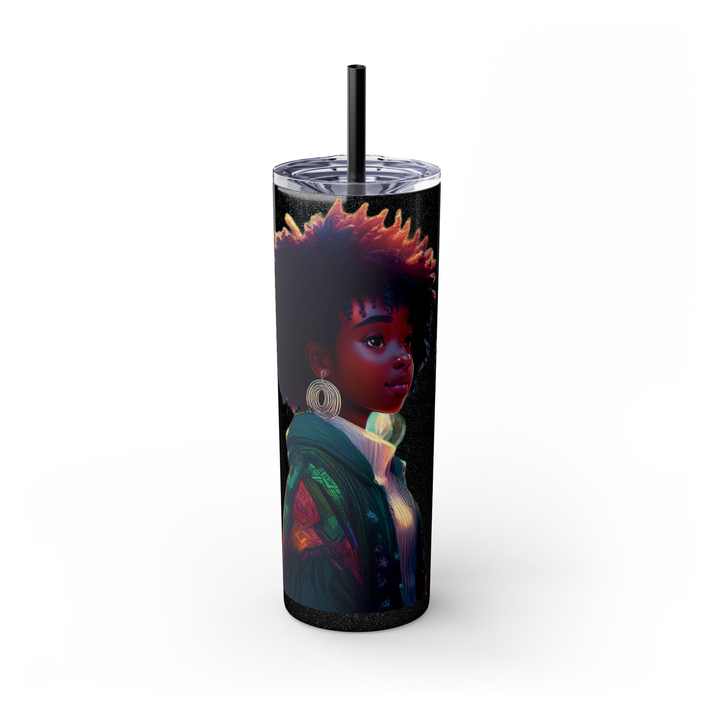 I SUPPORT GREEN - Skinny Tumbler with Straw, 20oz
