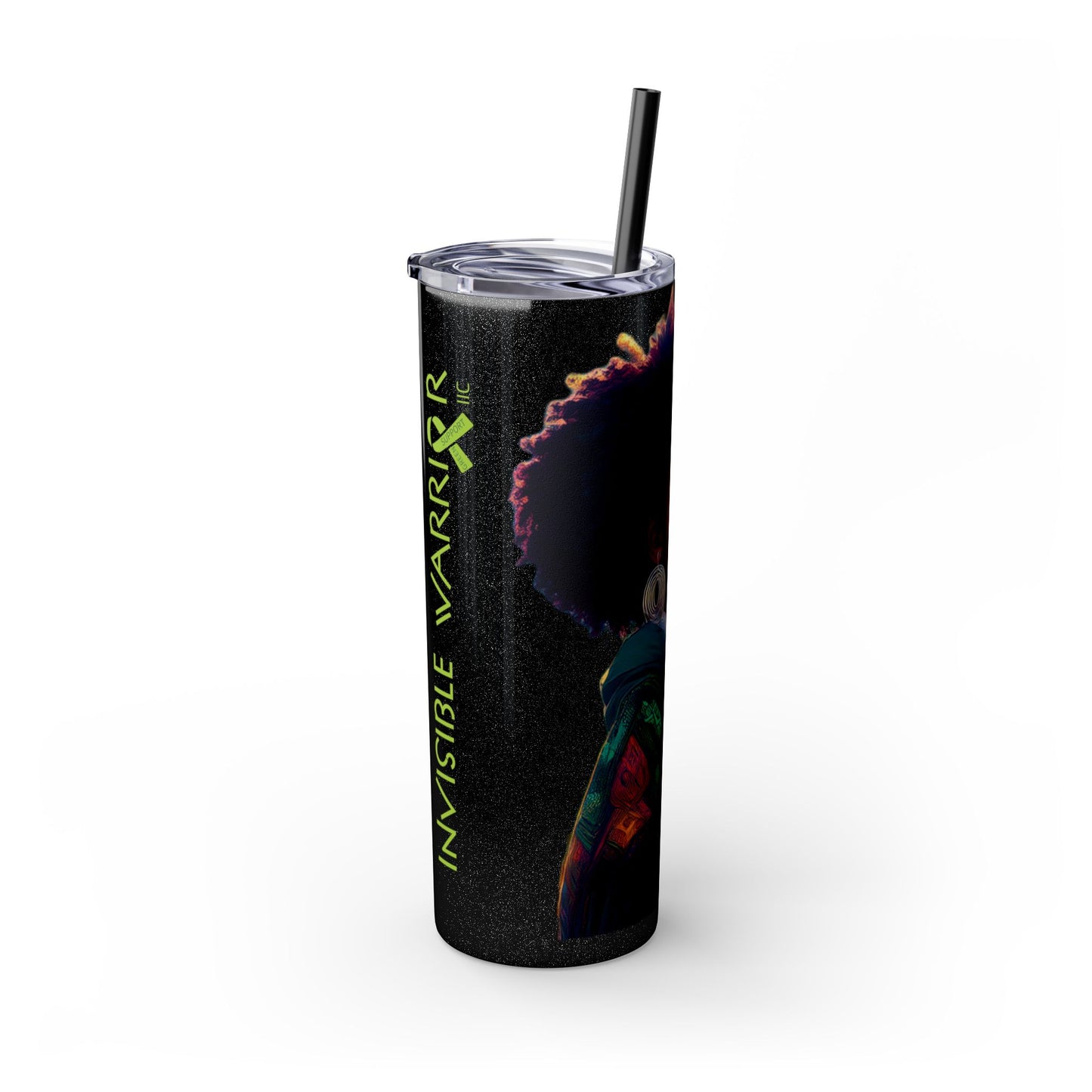 I SUPPORT GREEN - Skinny Tumbler with Straw, 20oz