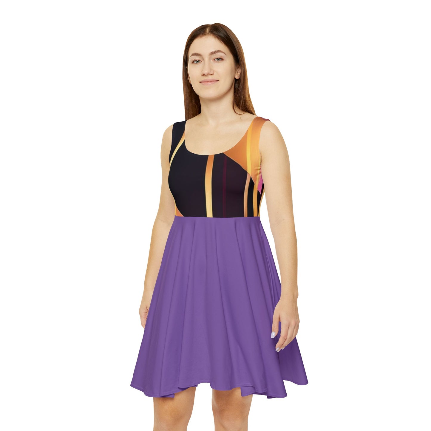 I SUPPORT PURPLE - Women's Skater Dress (AOP)