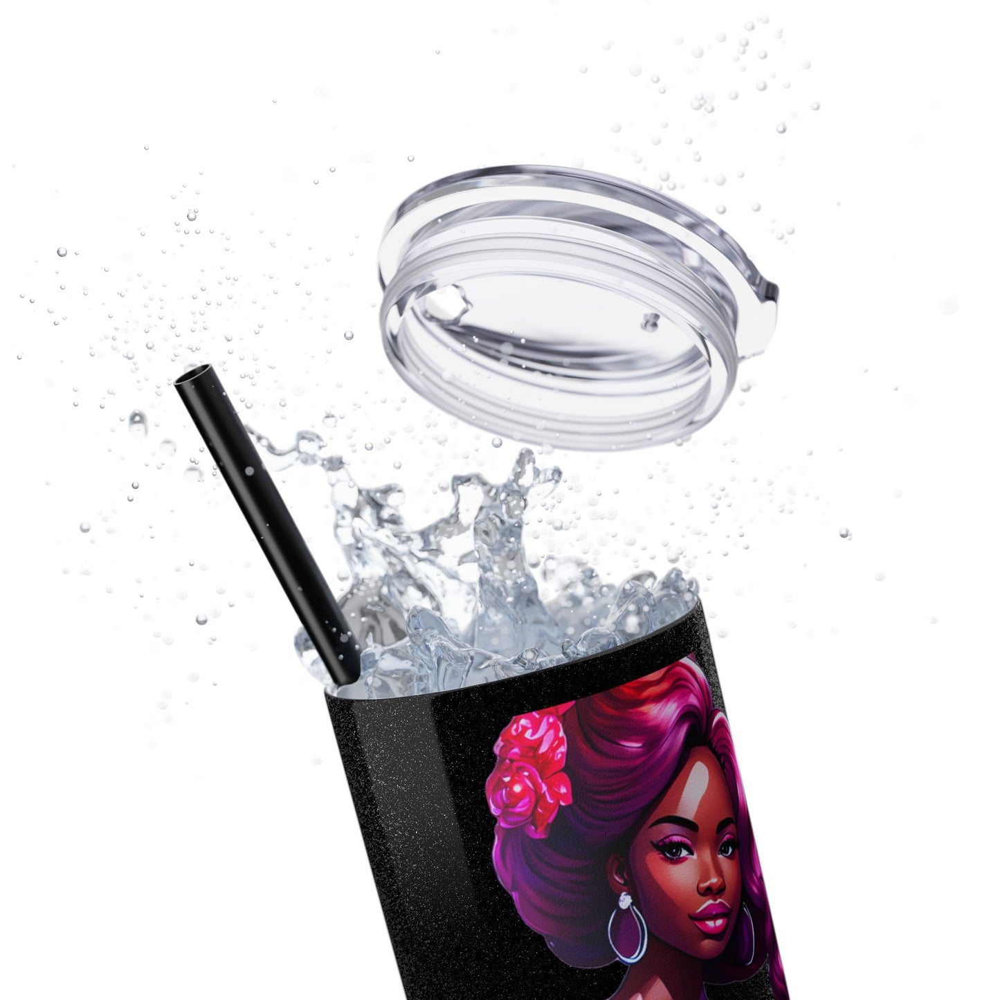 I SUPPORT RED - Skinny Tumbler with Straw, 20oz