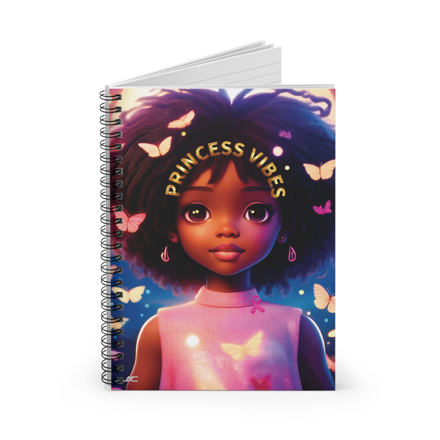PRINCESS VIBES - Spiral Notebook/Journal- Ruled Line