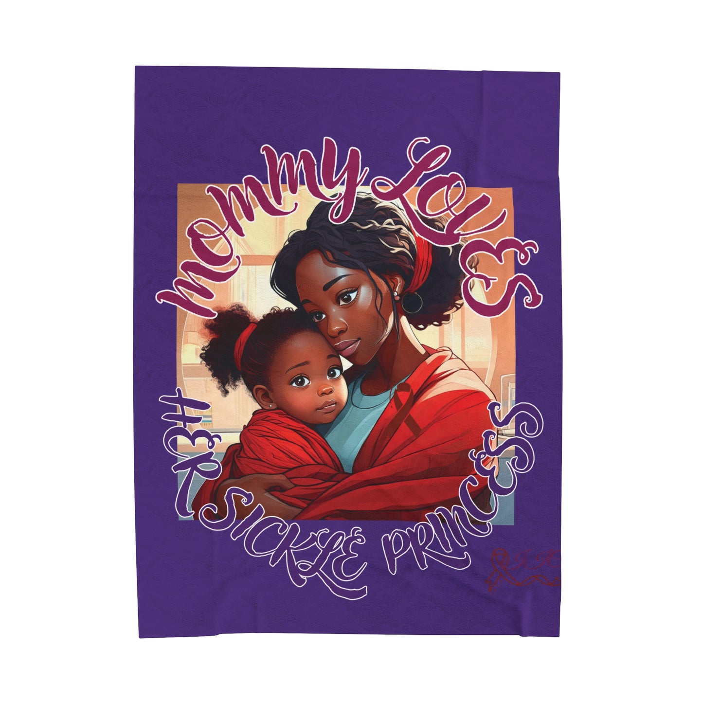 Mommy Loves Velveteen Plush Blanket