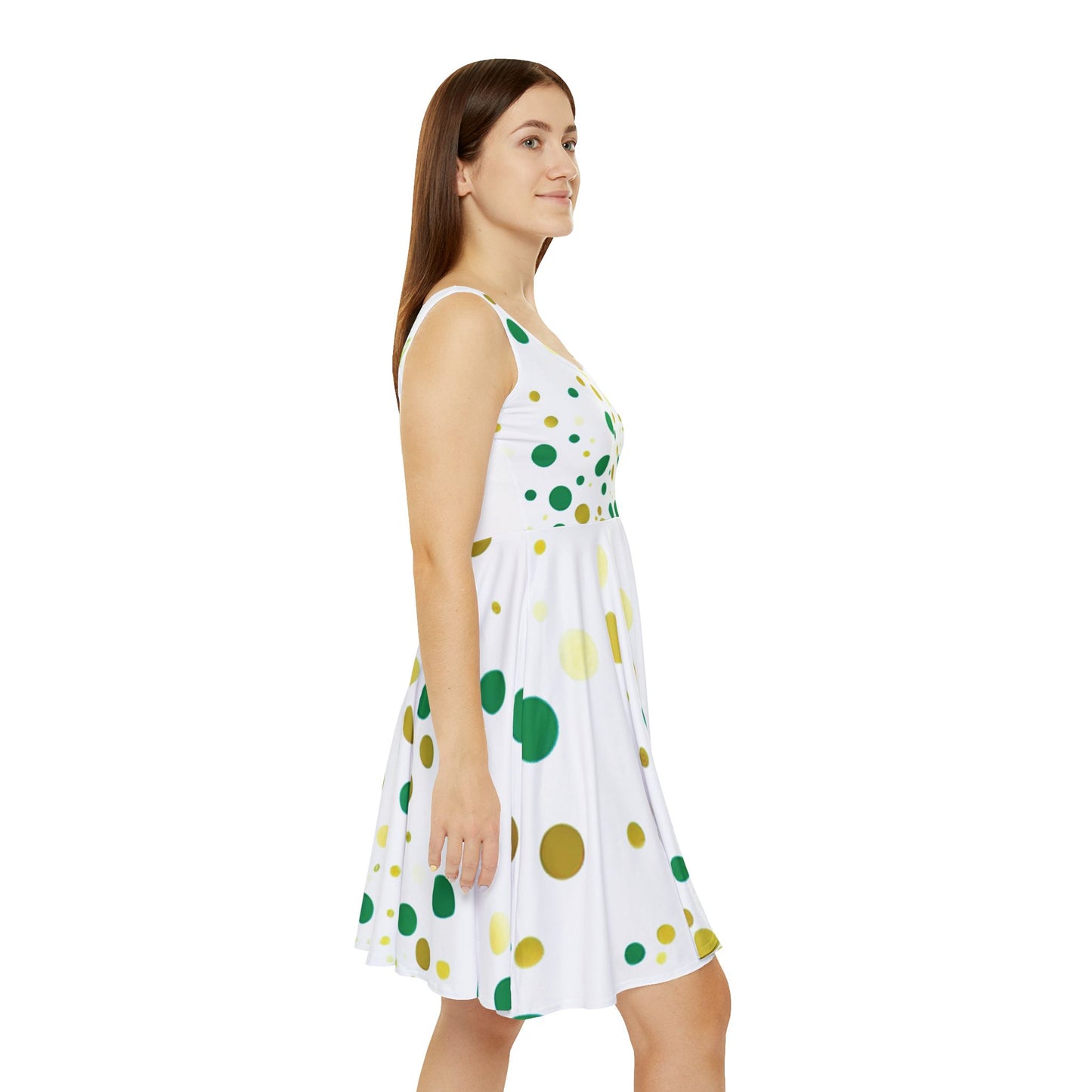 I SUPPORT GREEN - Women's Skater Dress (AOP)