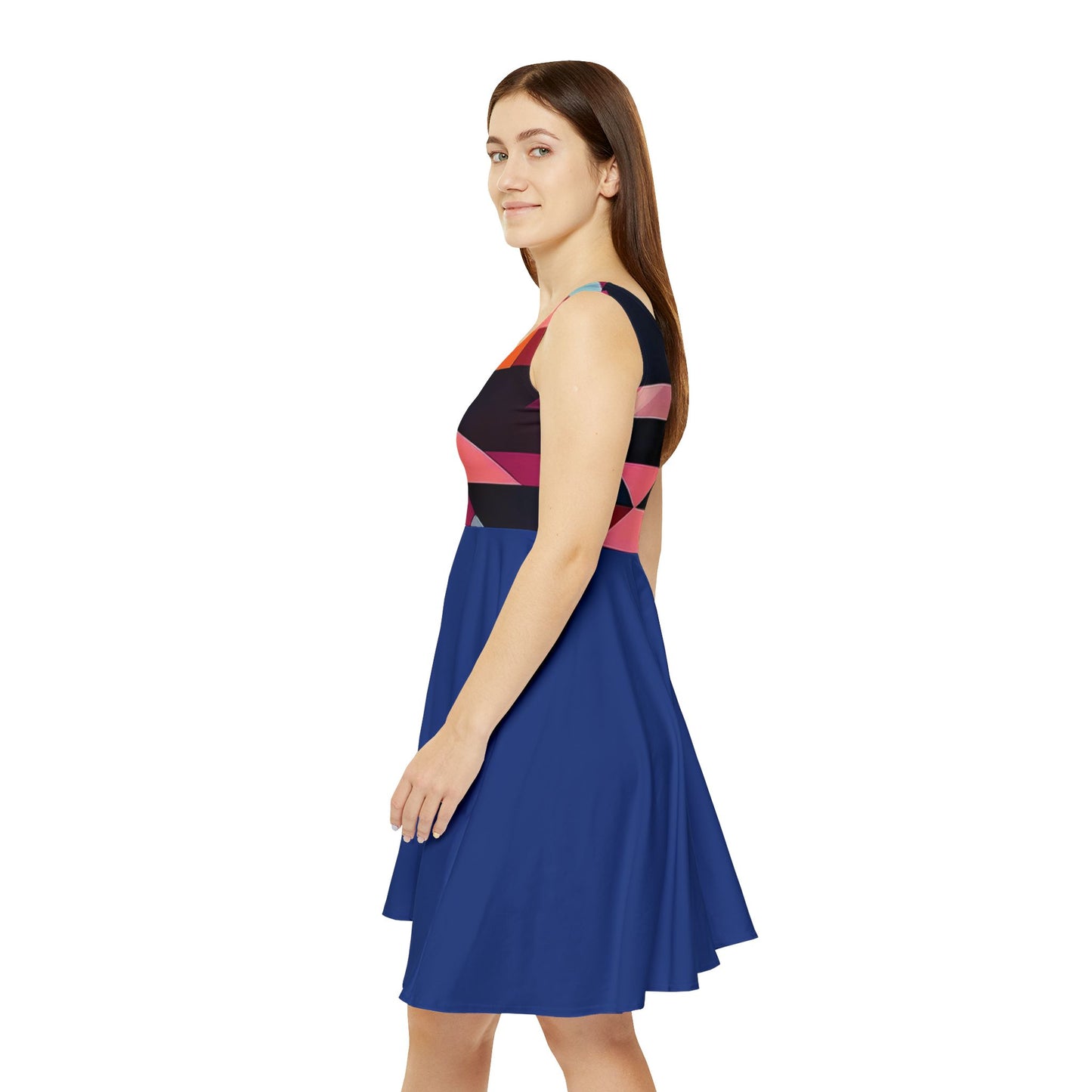 I SUPPORT BLUE - Women's Skater Dress (AOP)