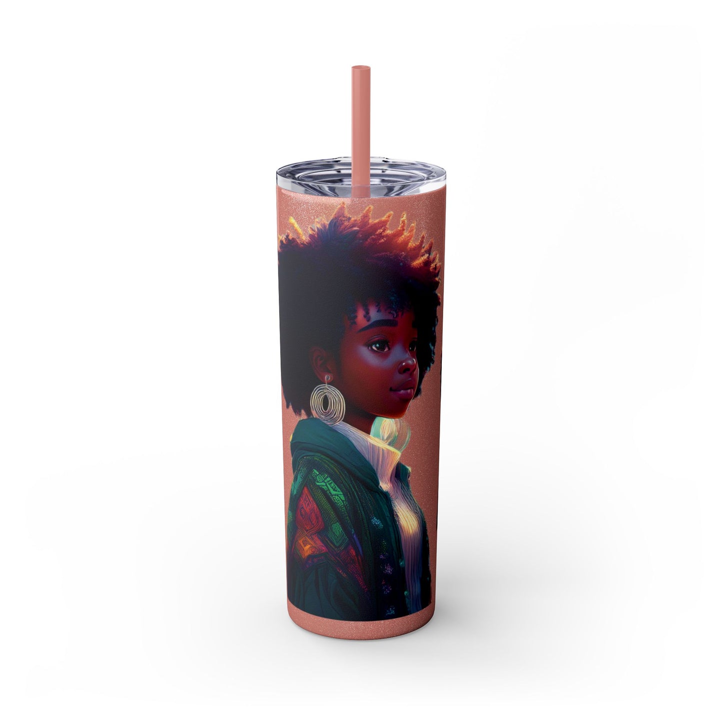 I SUPPORT GREEN - Skinny Tumbler with Straw, 20oz