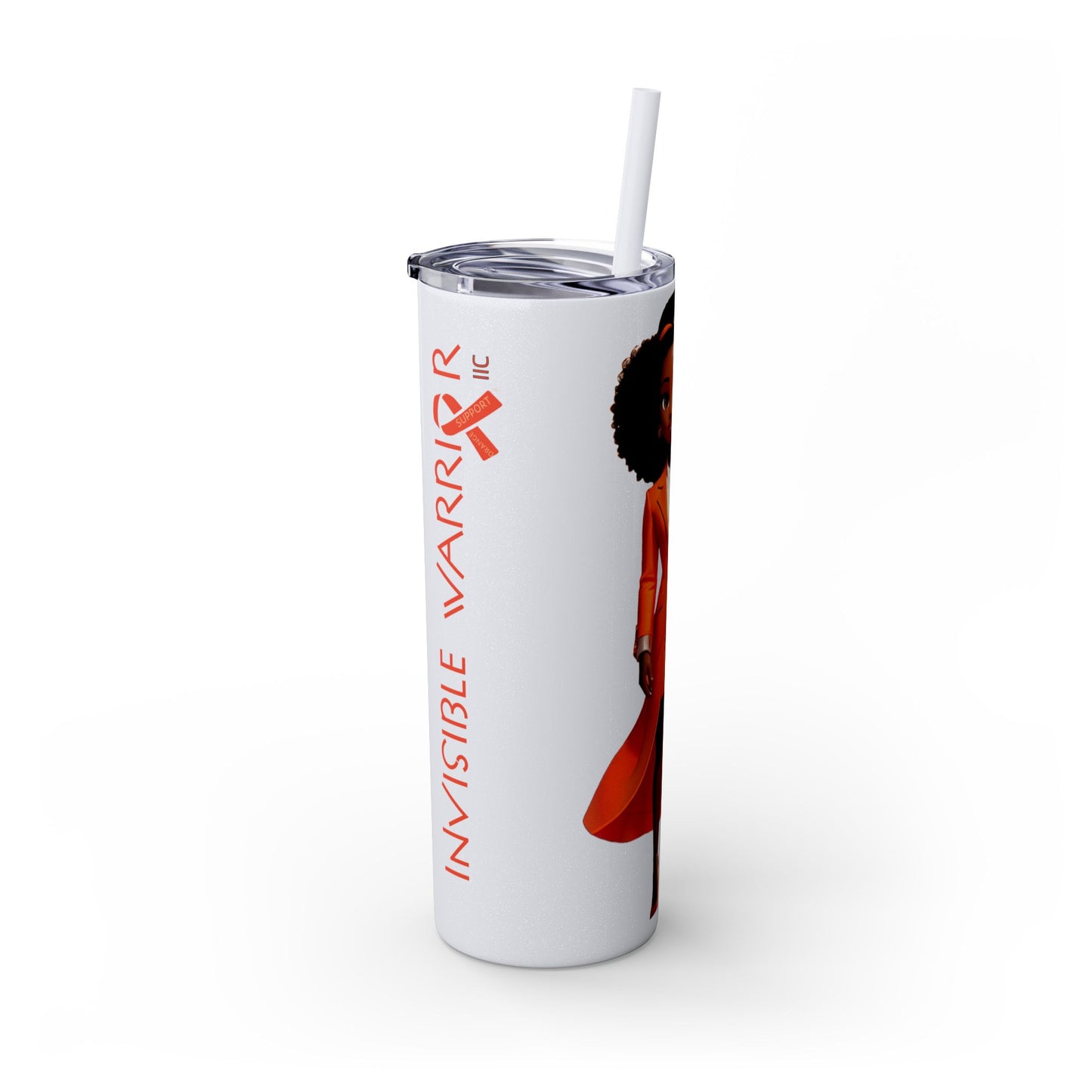 I SUPPORT ORANGE - Skinny Tumbler with Straw, 20oz