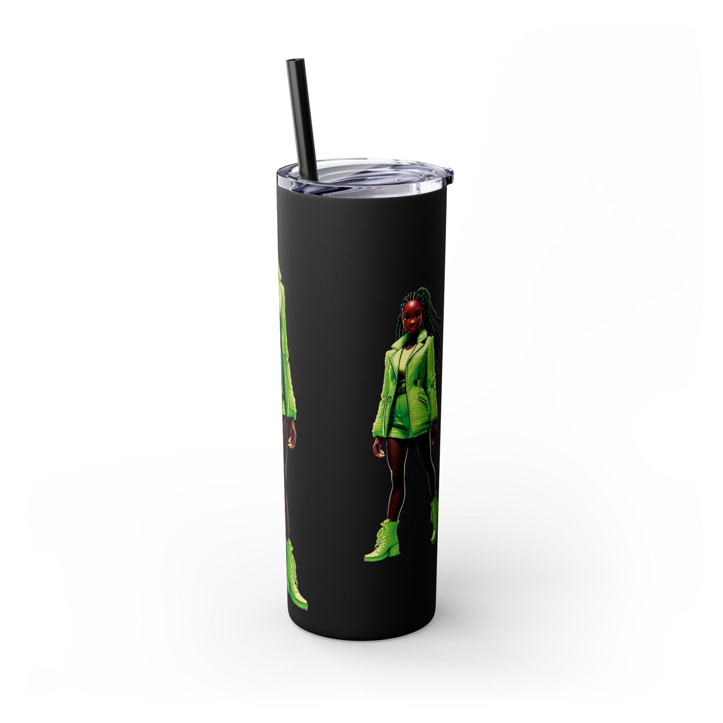 I SUPPORT GREEN - Skinny Tumbler with Straw, 20oz