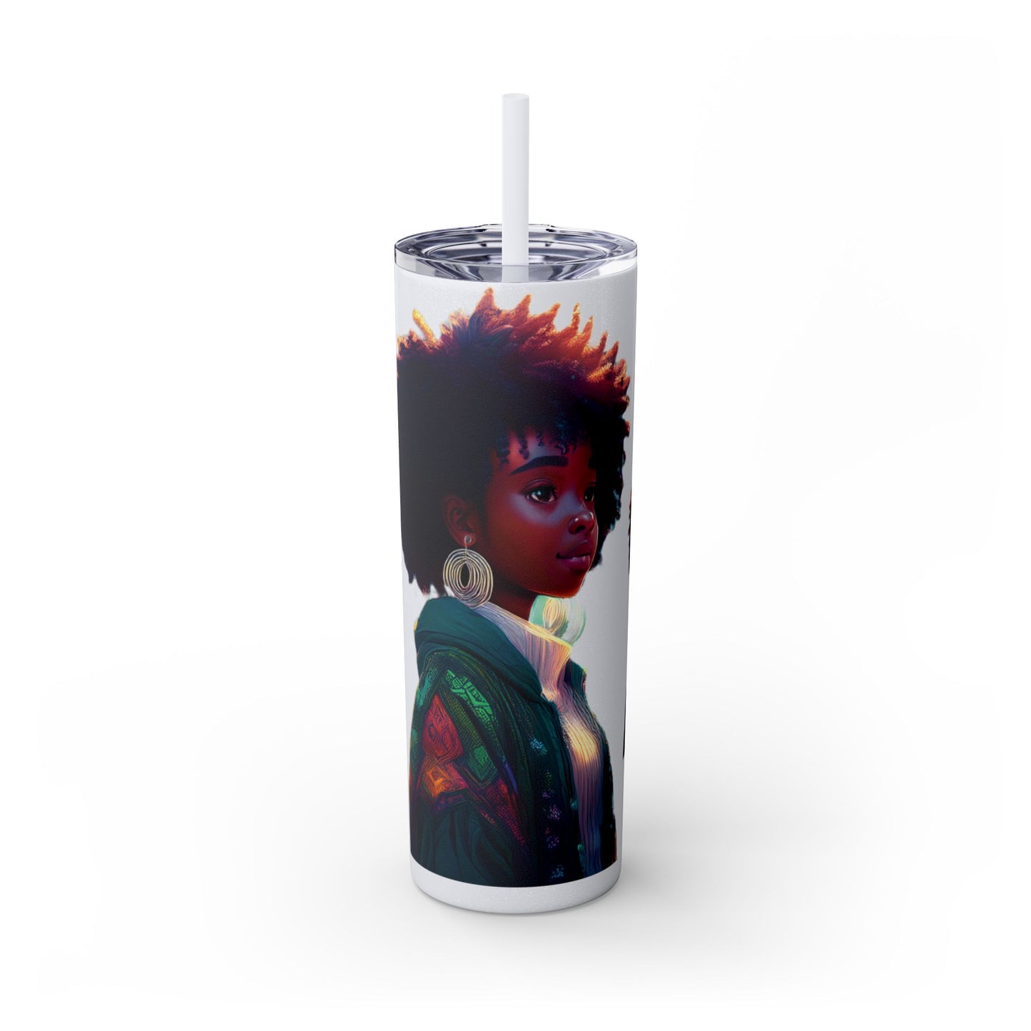 I SUPPORT GREEN - Skinny Tumbler with Straw, 20oz