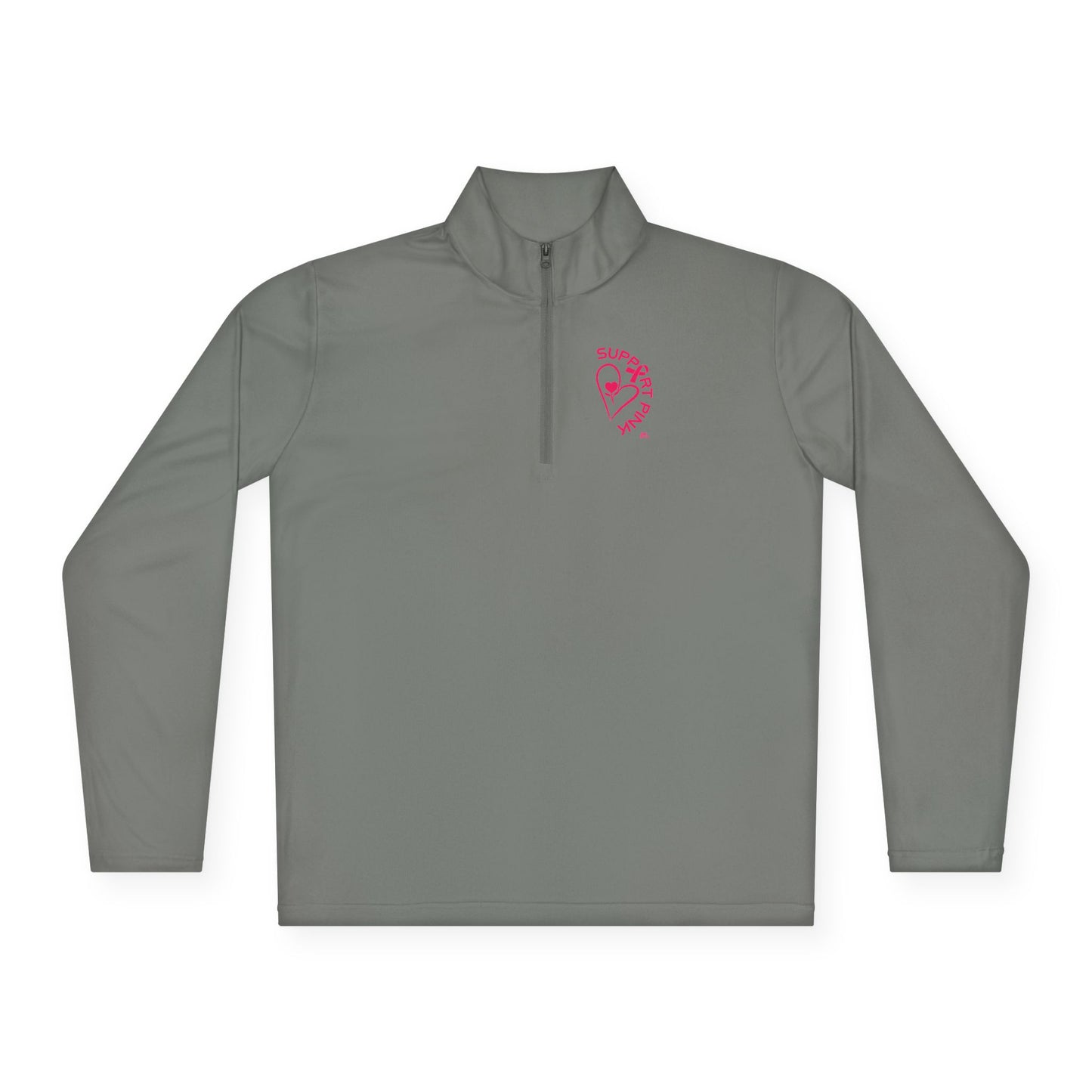 SUPPORT PINK 2 - Unisex Quarter-Zip Pullover