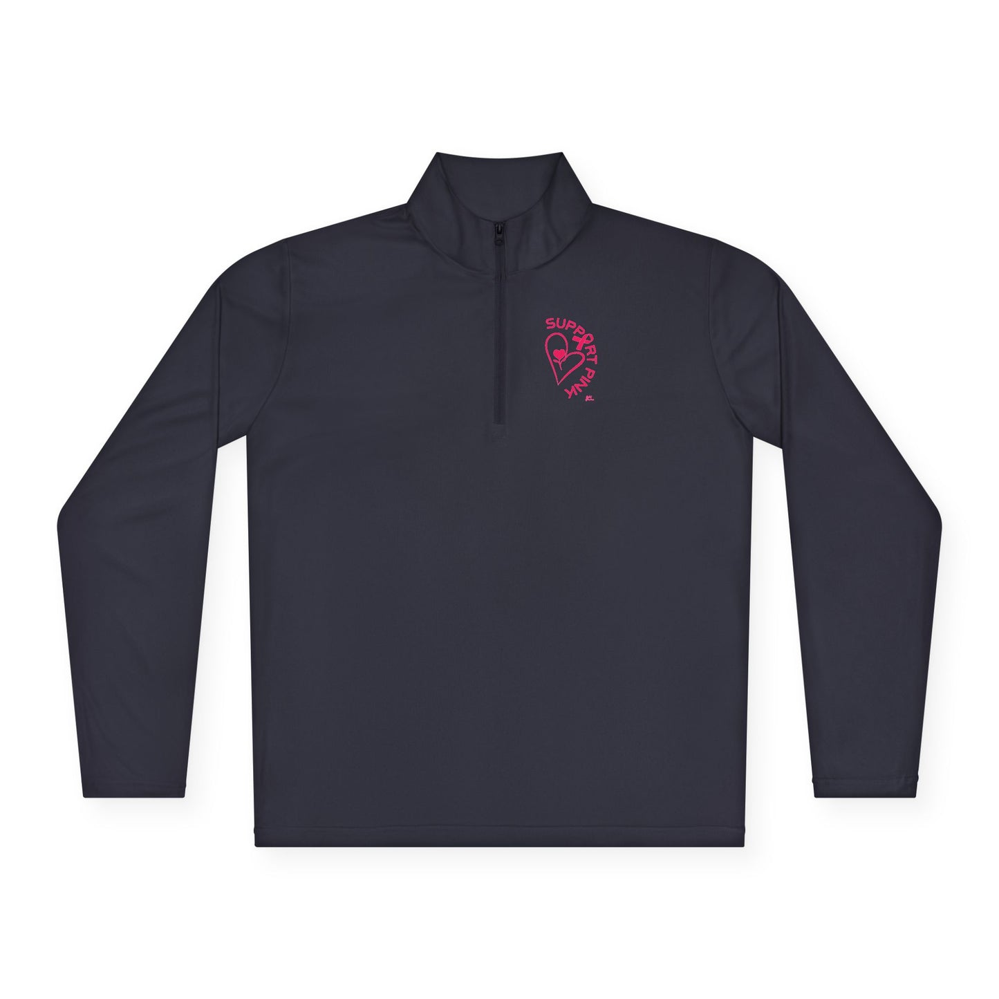 SUPPORT PINK 2 - Unisex Quarter-Zip Pullover