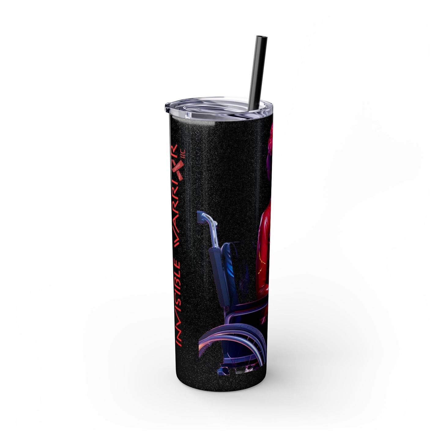 I SUPPORT RED - Skinny Tumbler with Straw, 20oz