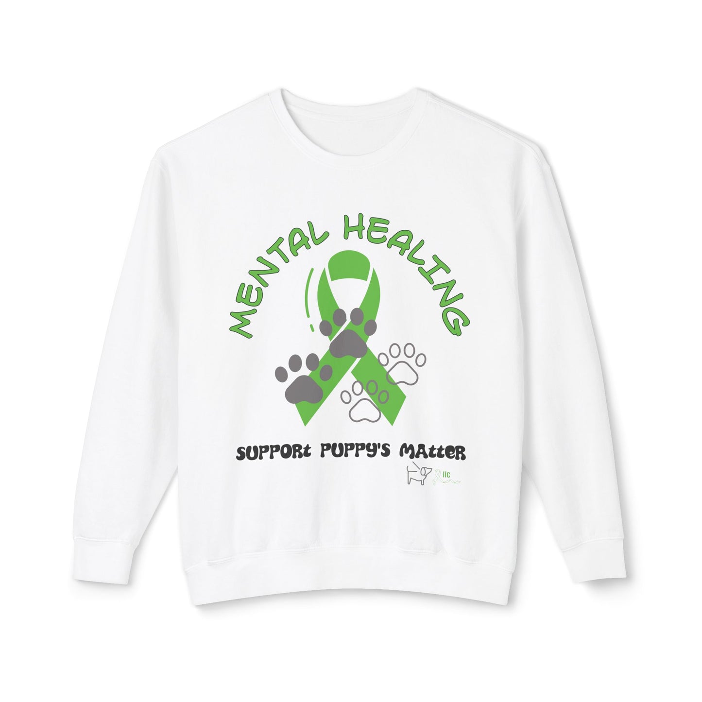 MENTAL WELLNESS - SUPPORT PUPPIES - Unisex Lightweight Crewneck Sweatshirt