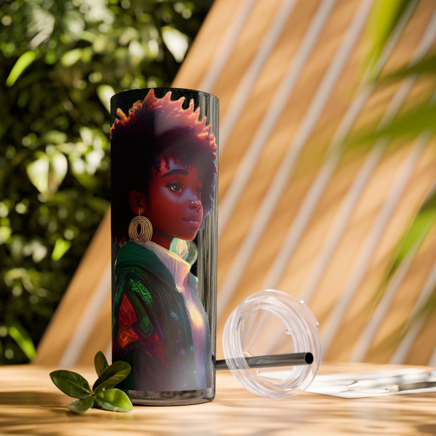 I SUPPORT GREEN - Skinny Tumbler with Straw, 20oz