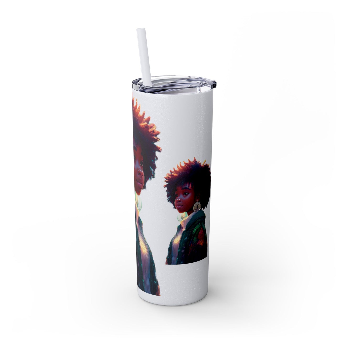 I SUPPORT GREEN - Skinny Tumbler with Straw, 20oz