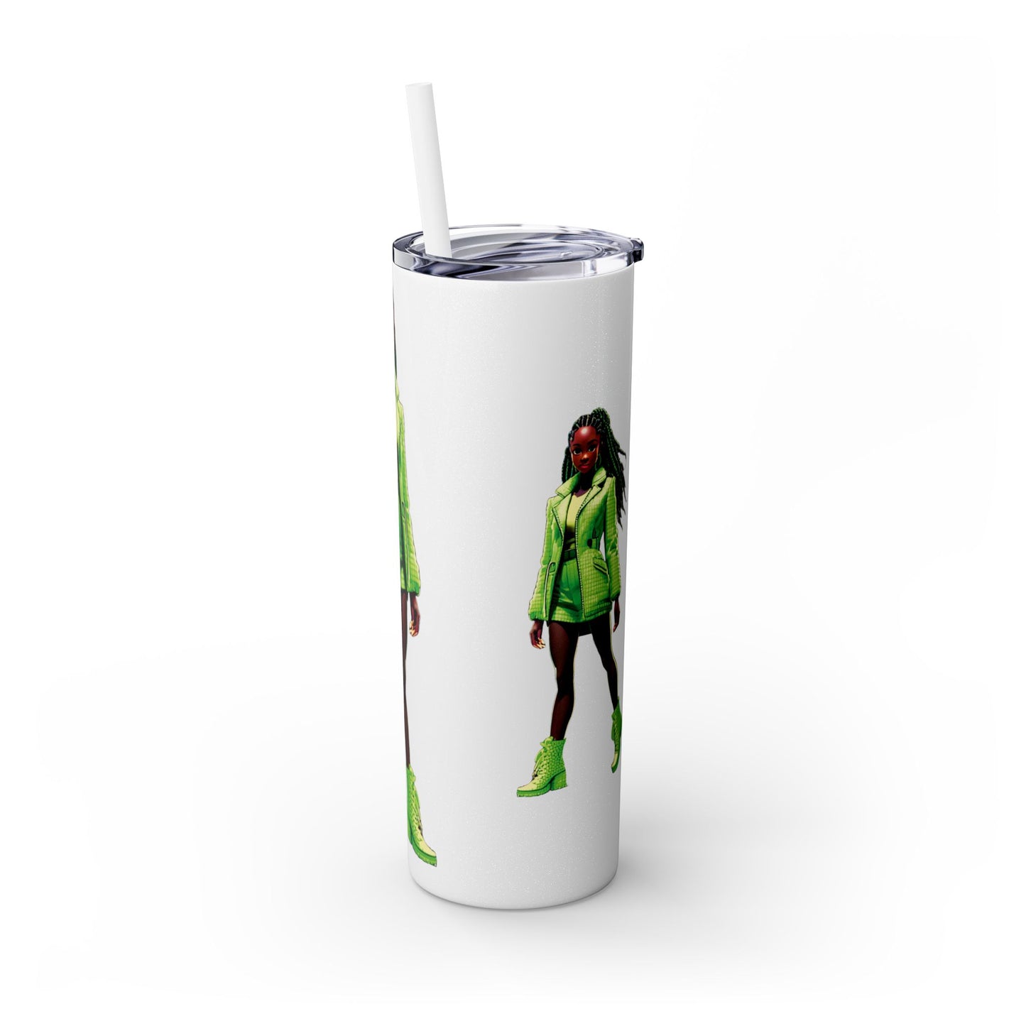 I SUPPORT GREEN - Skinny Tumbler with Straw, 20oz