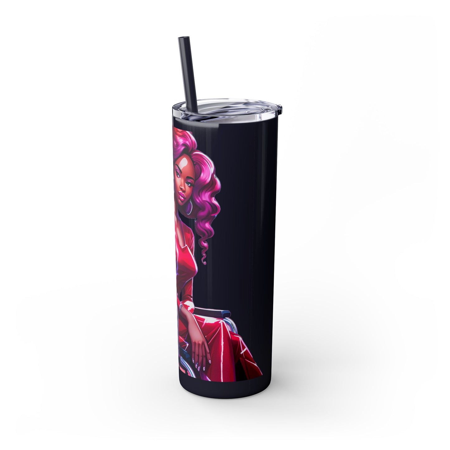 I SUPPORT RED - Skinny Tumbler with Straw, 20oz