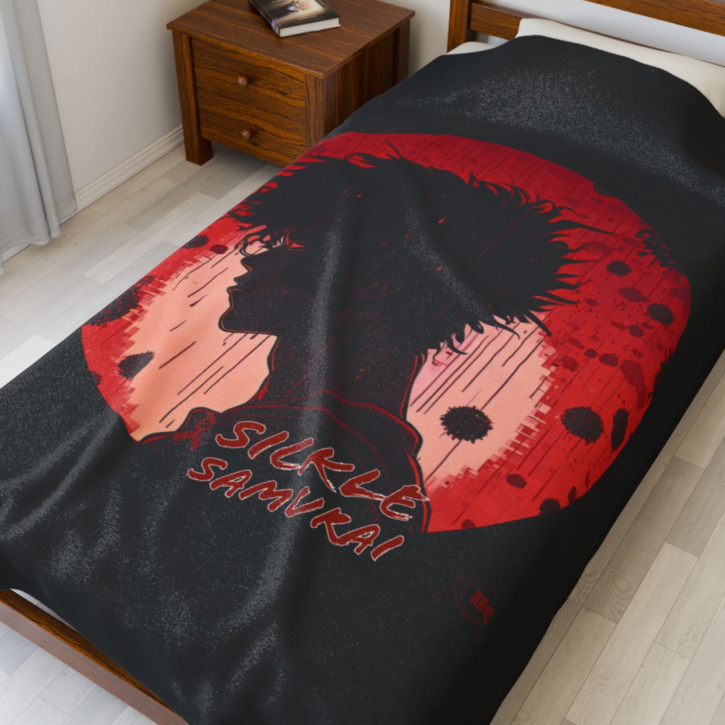 Sickle Samurai Velveteen Plush Blanket