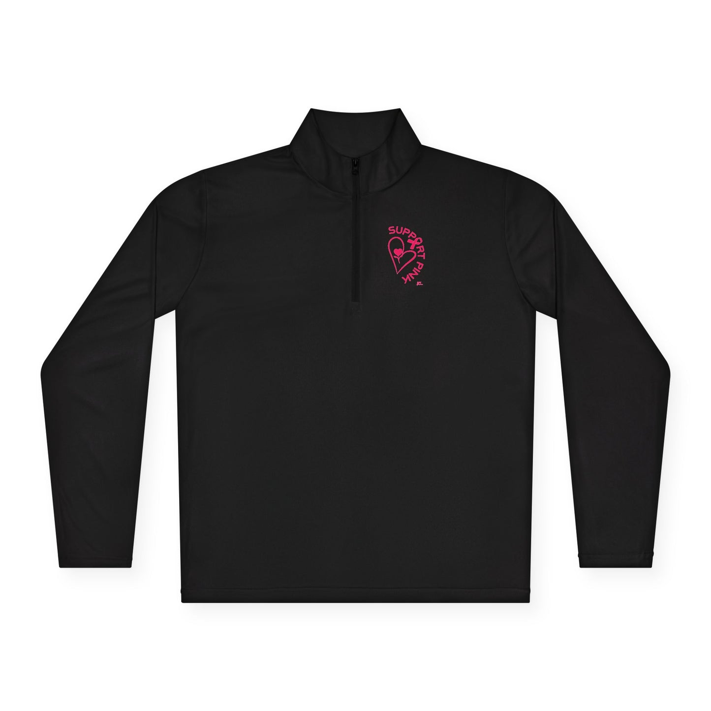 SUPPORT PINK 2 - Unisex Quarter-Zip Pullover