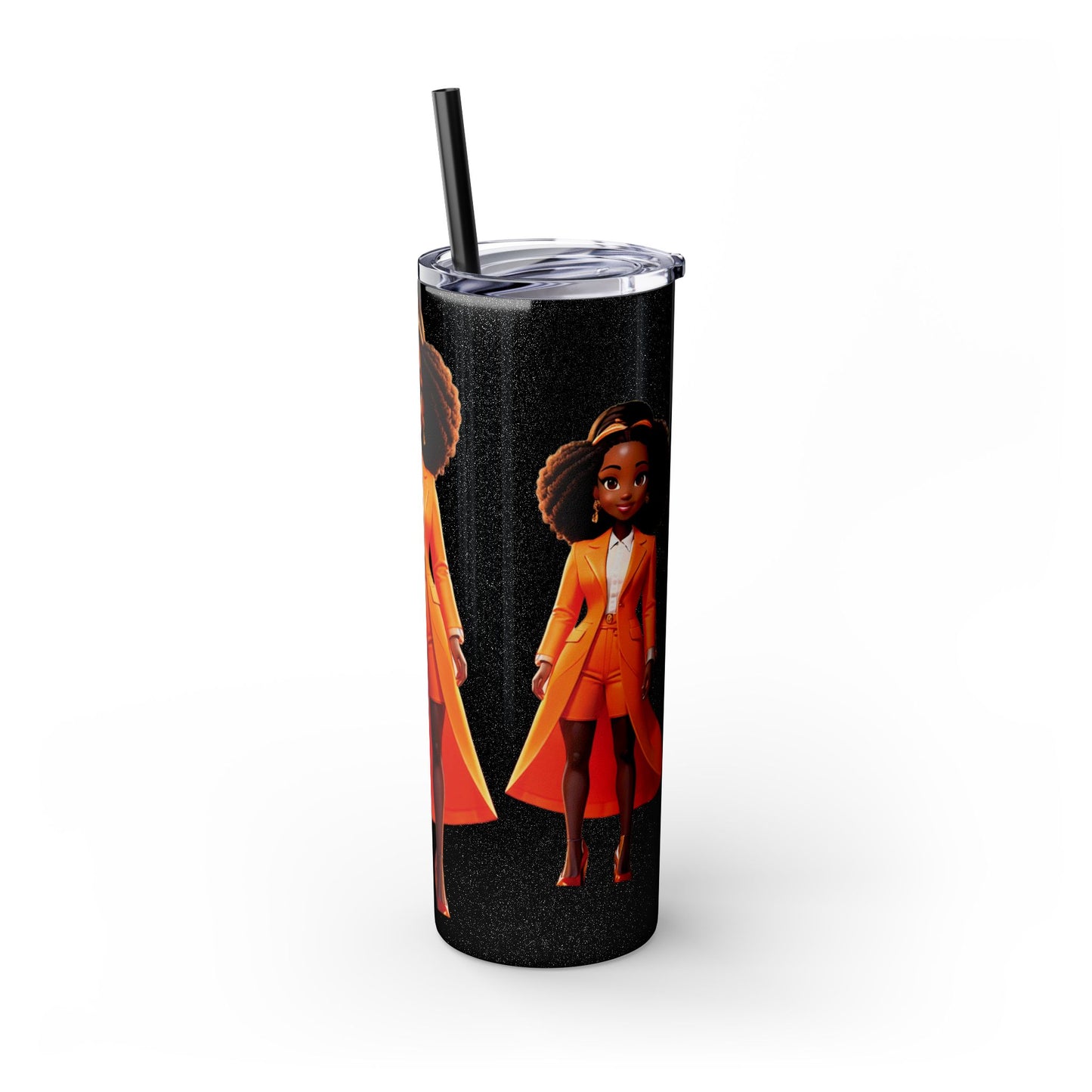 I SUPPORT ORANGE - Skinny Tumbler with Straw, 20oz
