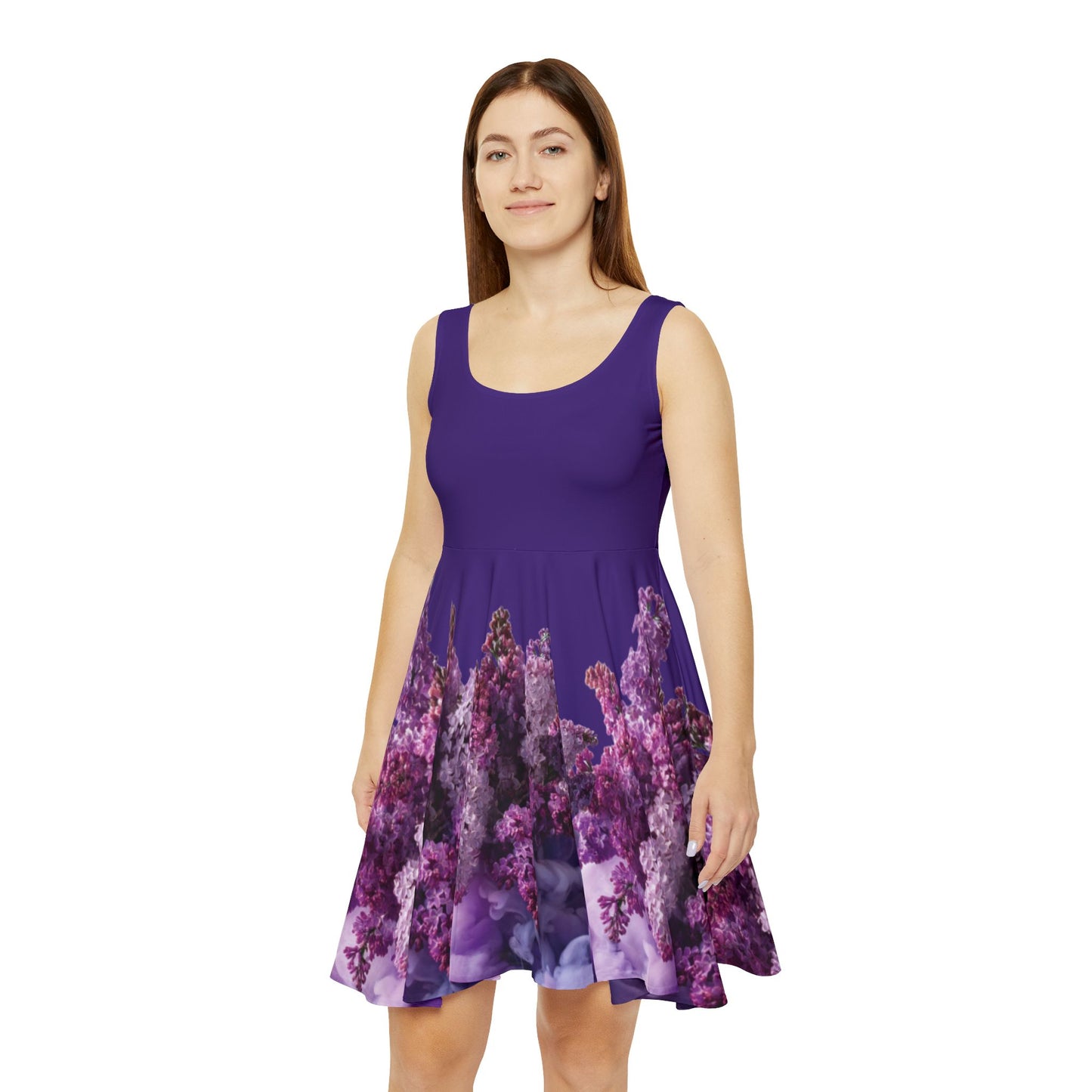 I SUPPORT PURPLE - Women's Skater Dress (AOP)