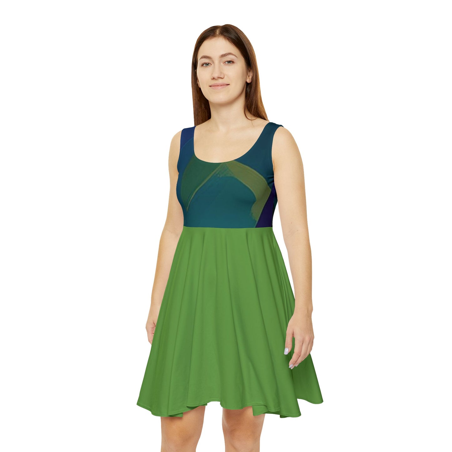 I SUPPORT GREEN - Women's Skater Dress (AOP)