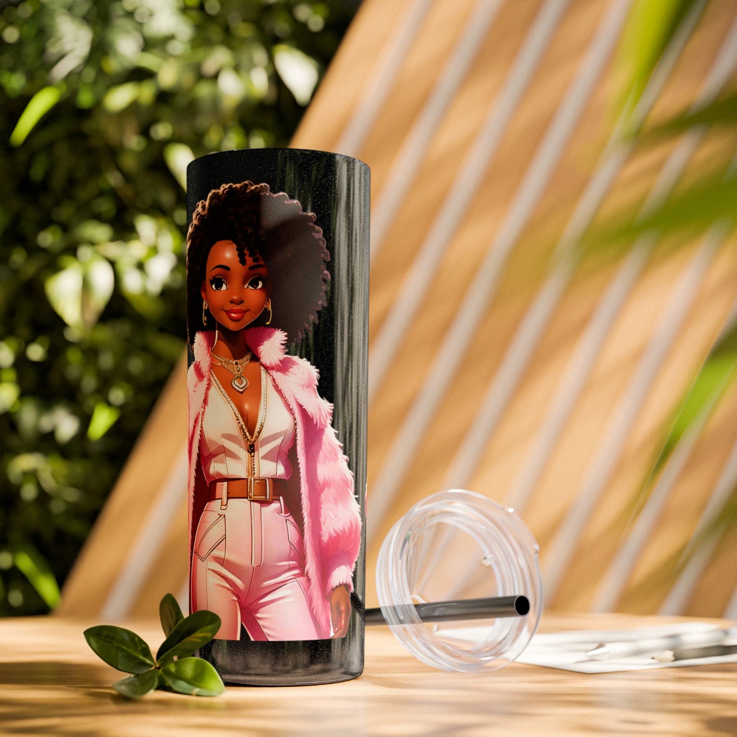 SUPPORT PINK - Skinny Tumbler with Straw, 20oz