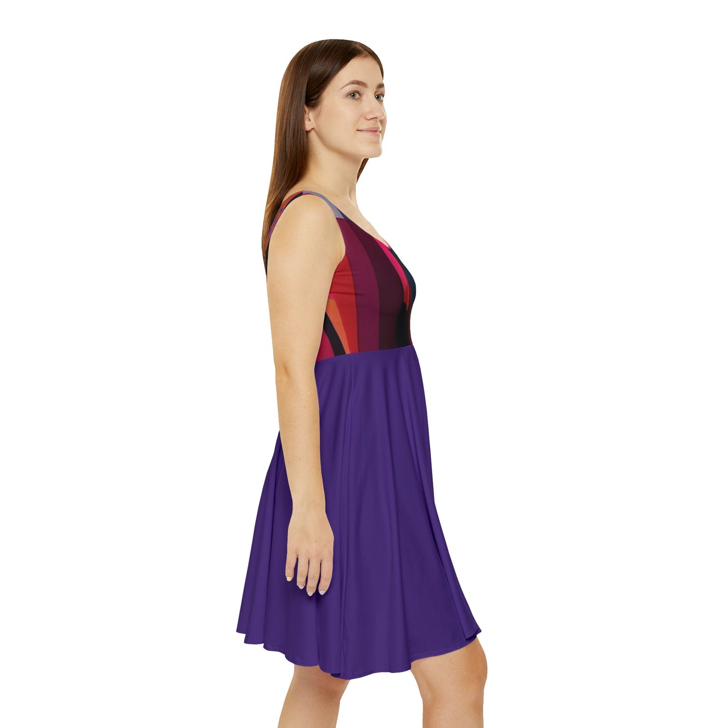 I SUPPORT PURPLE - Women's Skater Dress (AOP)