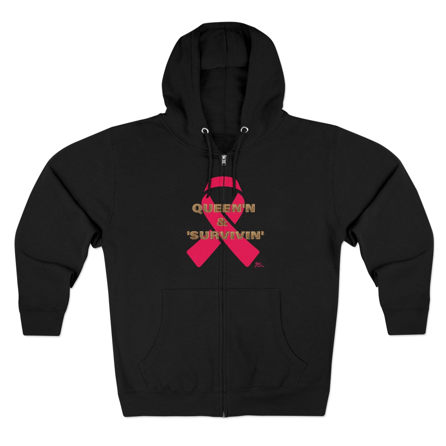 QUEEN'N & 'SURVIVIN' - PINK -Unisex Zip Hoodie