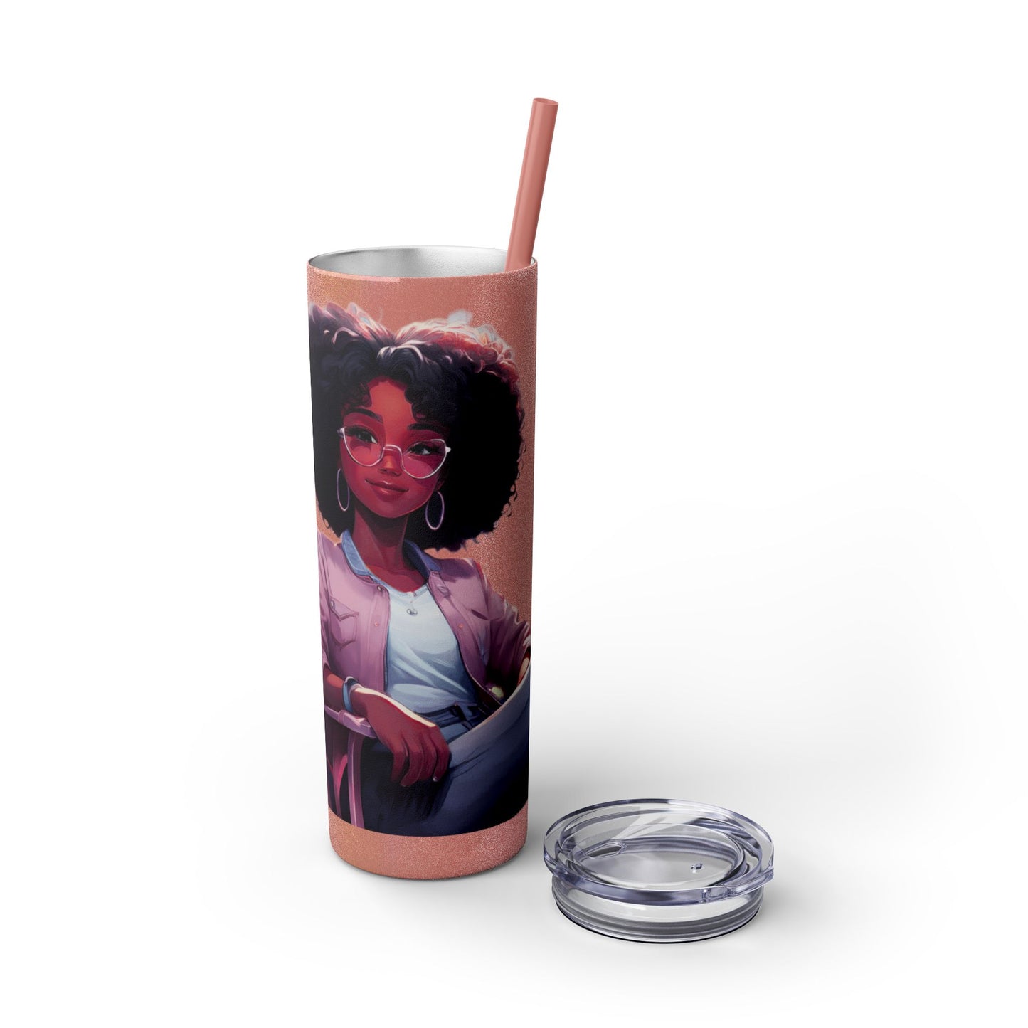 ***Exclusive Design*** I Support Pink 20oz Skinny Tumbler with Straw, Hot Cold Insulated Cup