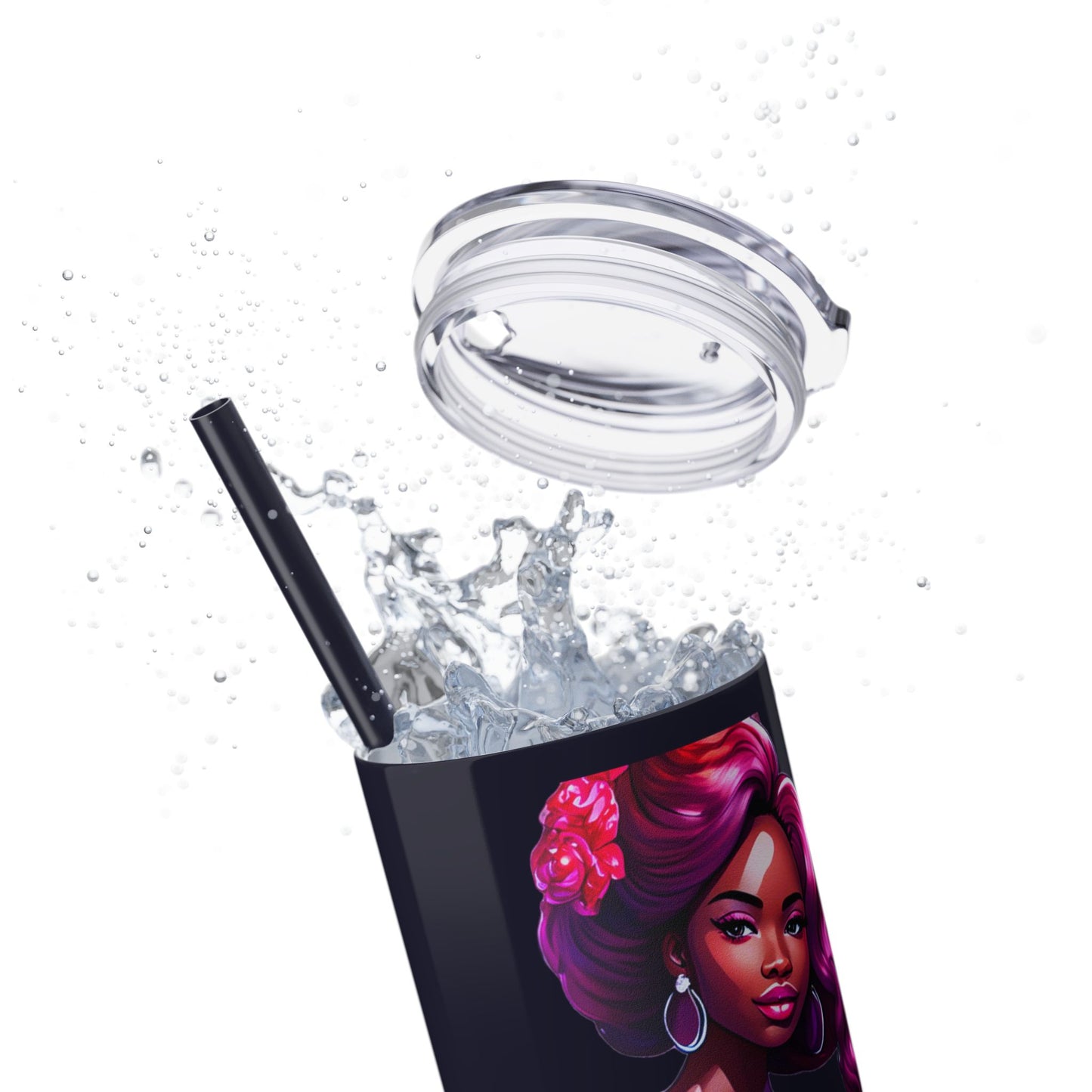 I SUPPORT RED - Skinny Tumbler with Straw, 20oz