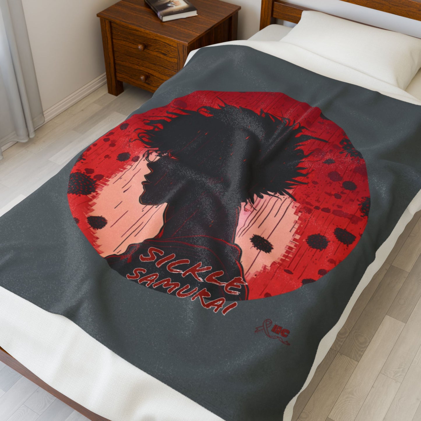 Sickle Samurai Velveteen Plush Blanket