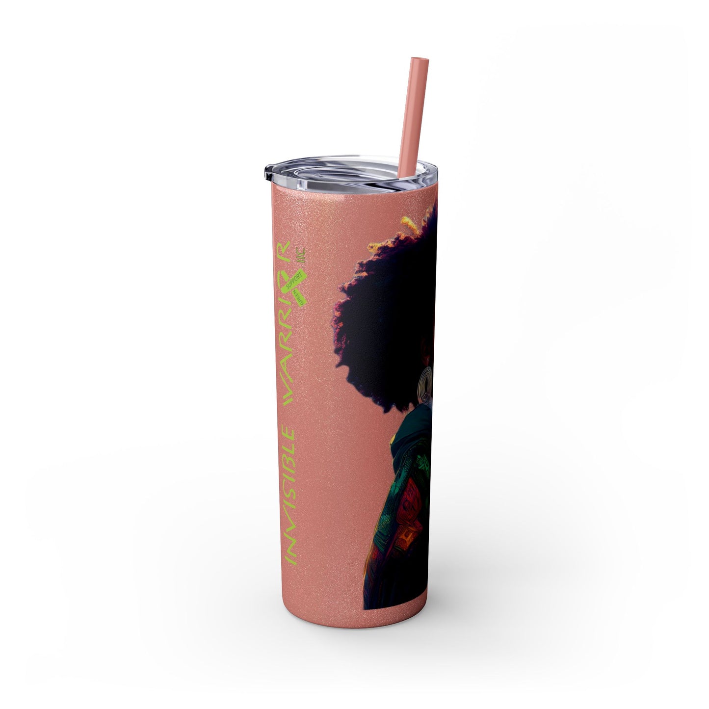 I SUPPORT GREEN - Skinny Tumbler with Straw, 20oz