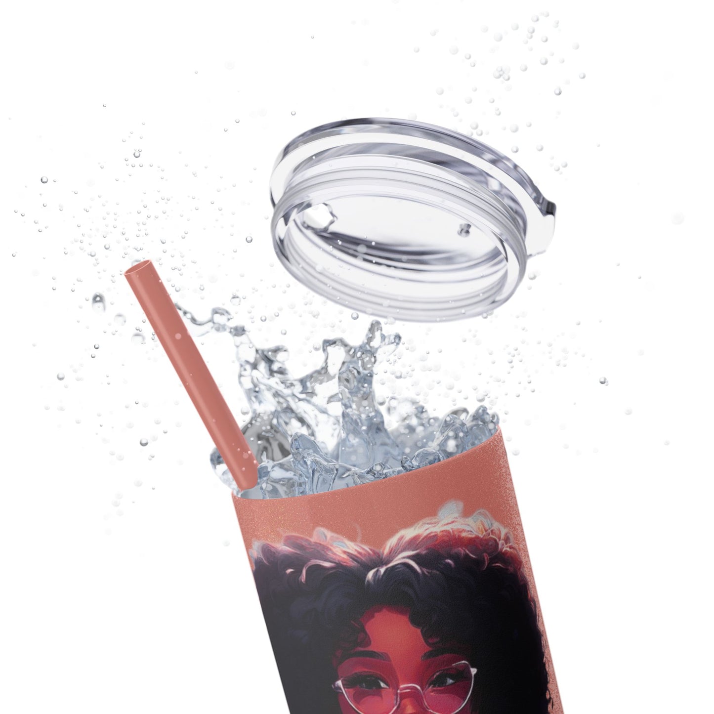 ***Exclusive Design*** I Support Pink 20oz Skinny Tumbler with Straw, Hot Cold Insulated Cup