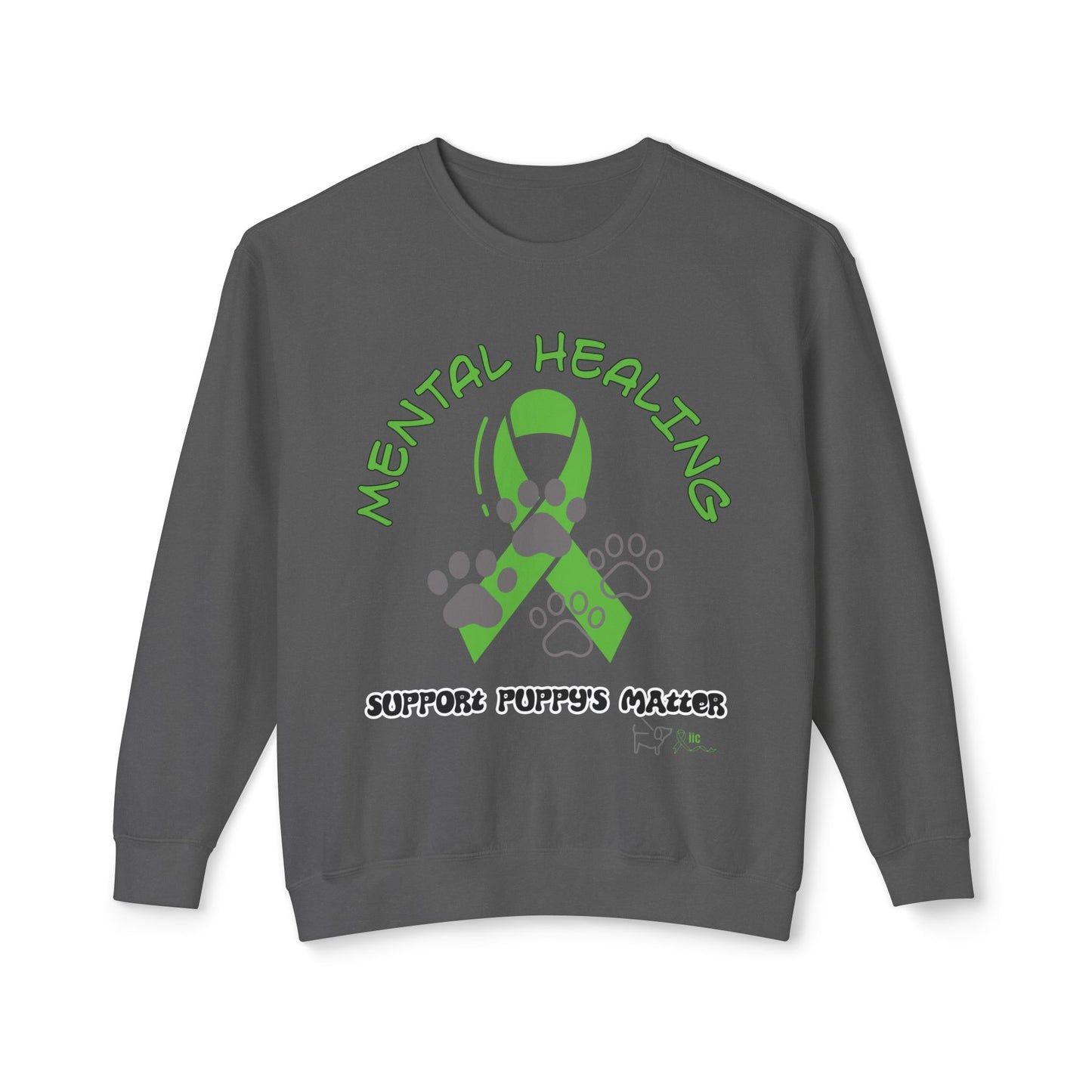 MENTAL WELLNESS - SUPPORT PUPPIES - Unisex Lightweight Crewneck Sweatshirt