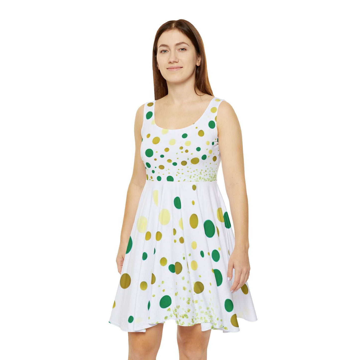 I SUPPORT GREEN - Women's Skater Dress (AOP)