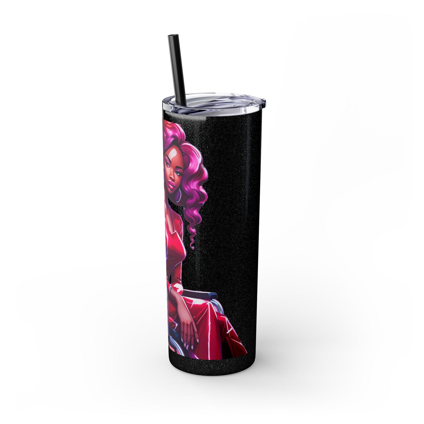 I SUPPORT RED - Skinny Tumbler with Straw, 20oz