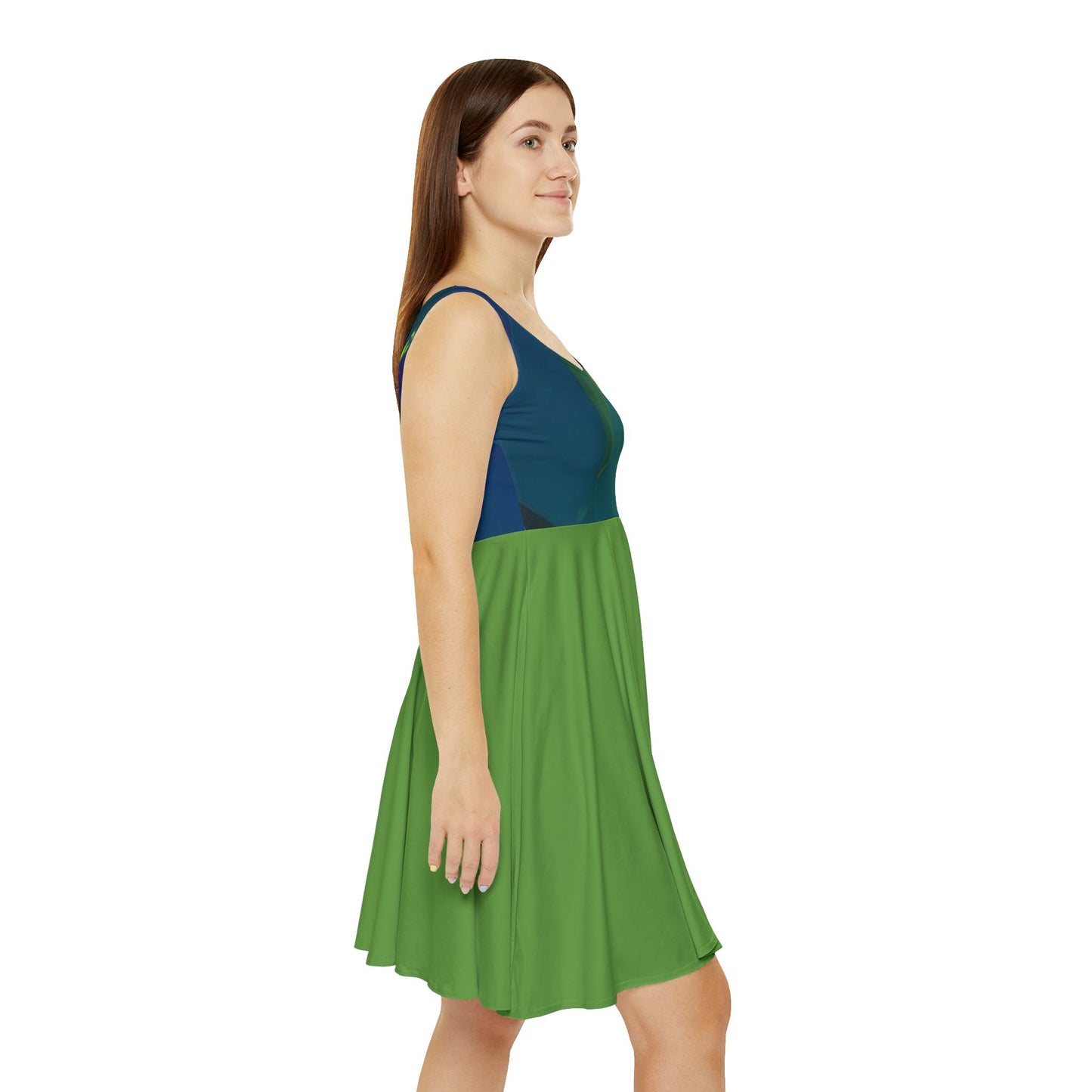I SUPPORT GREEN - Women's Skater Dress (AOP)