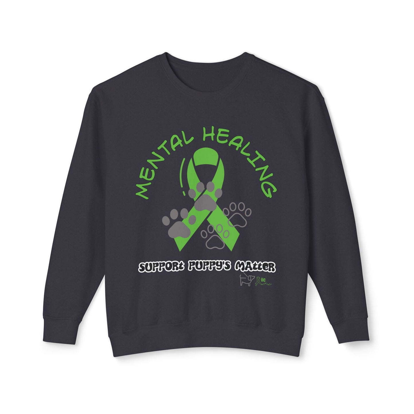 MENTAL WELLNESS - SUPPORT PUPPIES - Unisex Lightweight Crewneck Sweatshirt